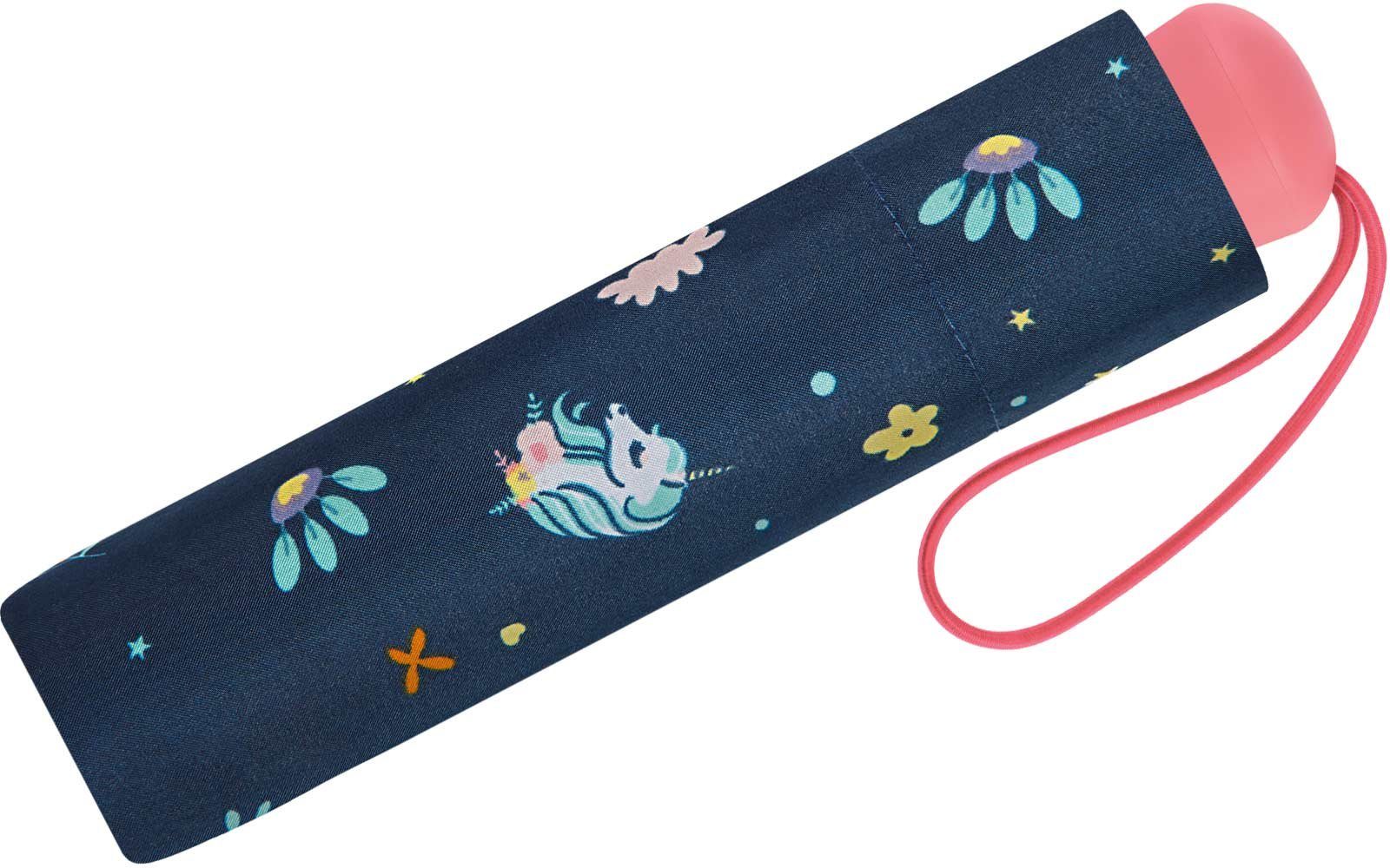 Esprit Taschenregenschirm kleiner, leichter Taschenschirm für Kinder, flach