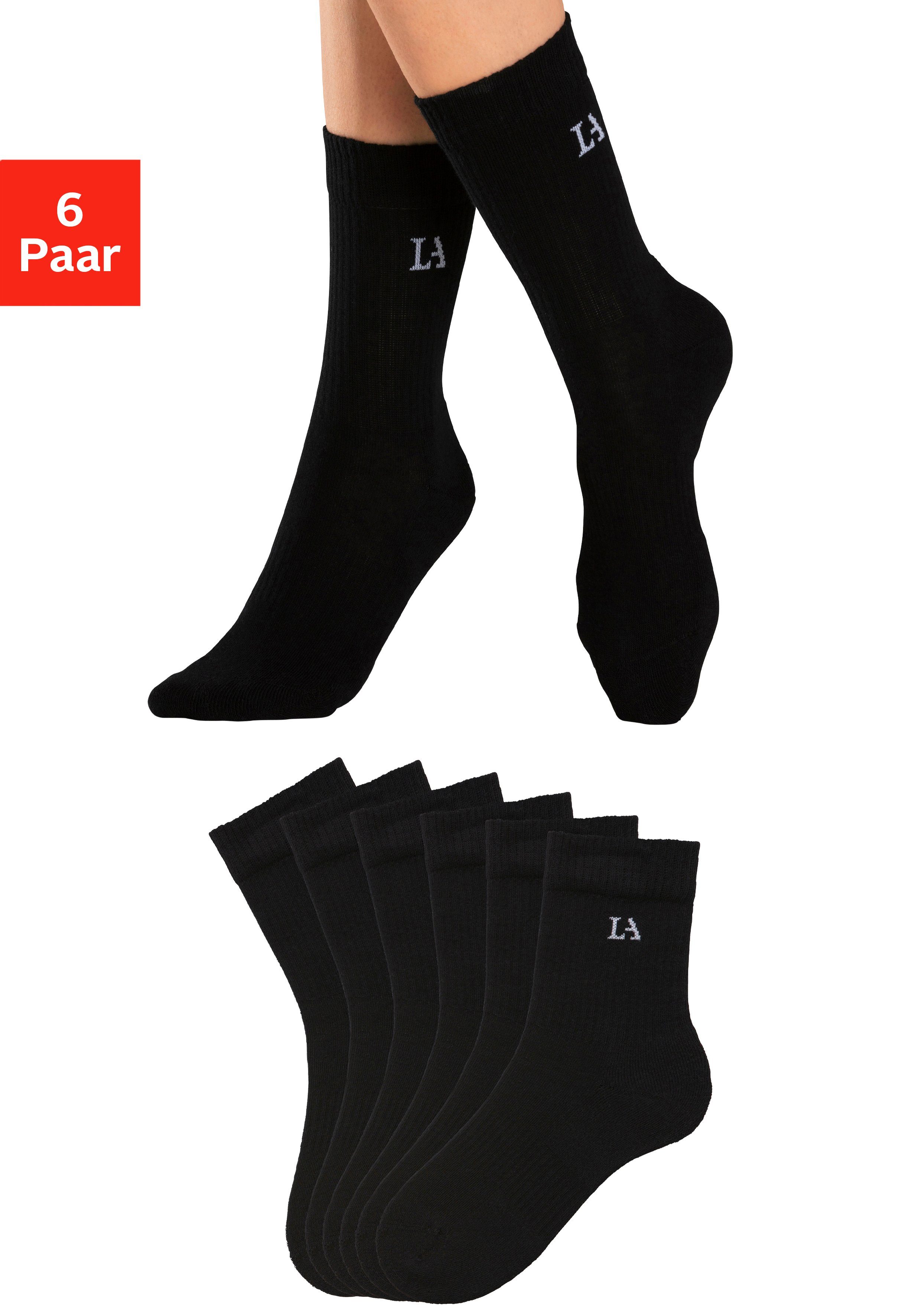 schwarz ACTIVE mit 6x LASCANA Frotteé Tennissocken