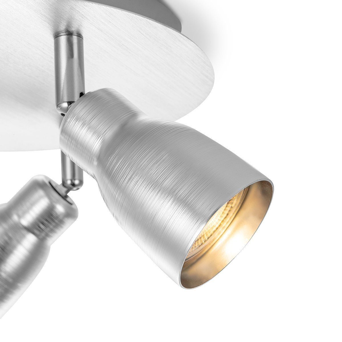 home sweet home Deckenleuchte silber LED ALBA Deckenleuchte inkl. Rondell aluminium GU10 3fach
