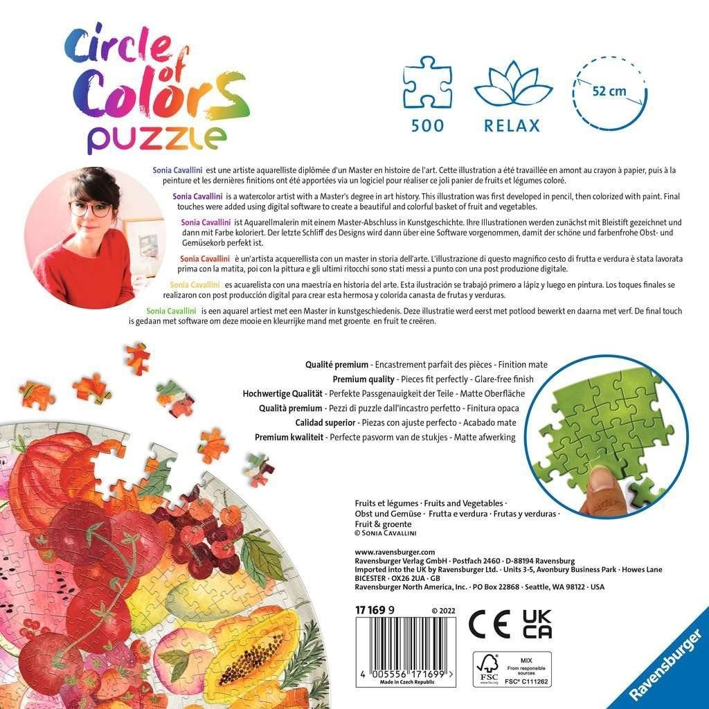 Ravensburger Puzzle Ravensburger 171699 Puzzle 500 Teile Fruits & Vegetables, 500 Puzzleteile