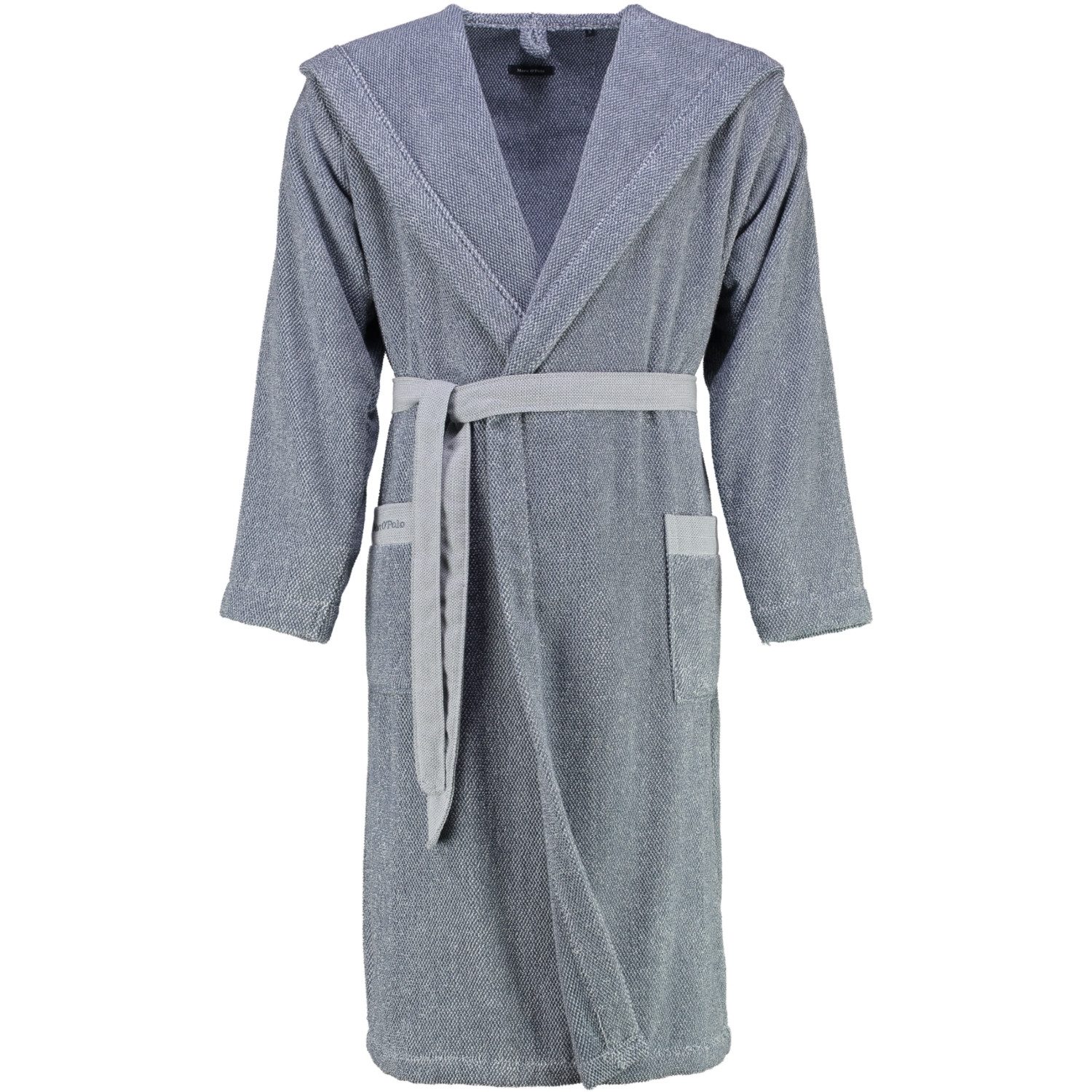 Marc O'Polo Unisex-Bademantel Melange Kapuze Frottier, Kapuze, 100% Baumwolle, meliert