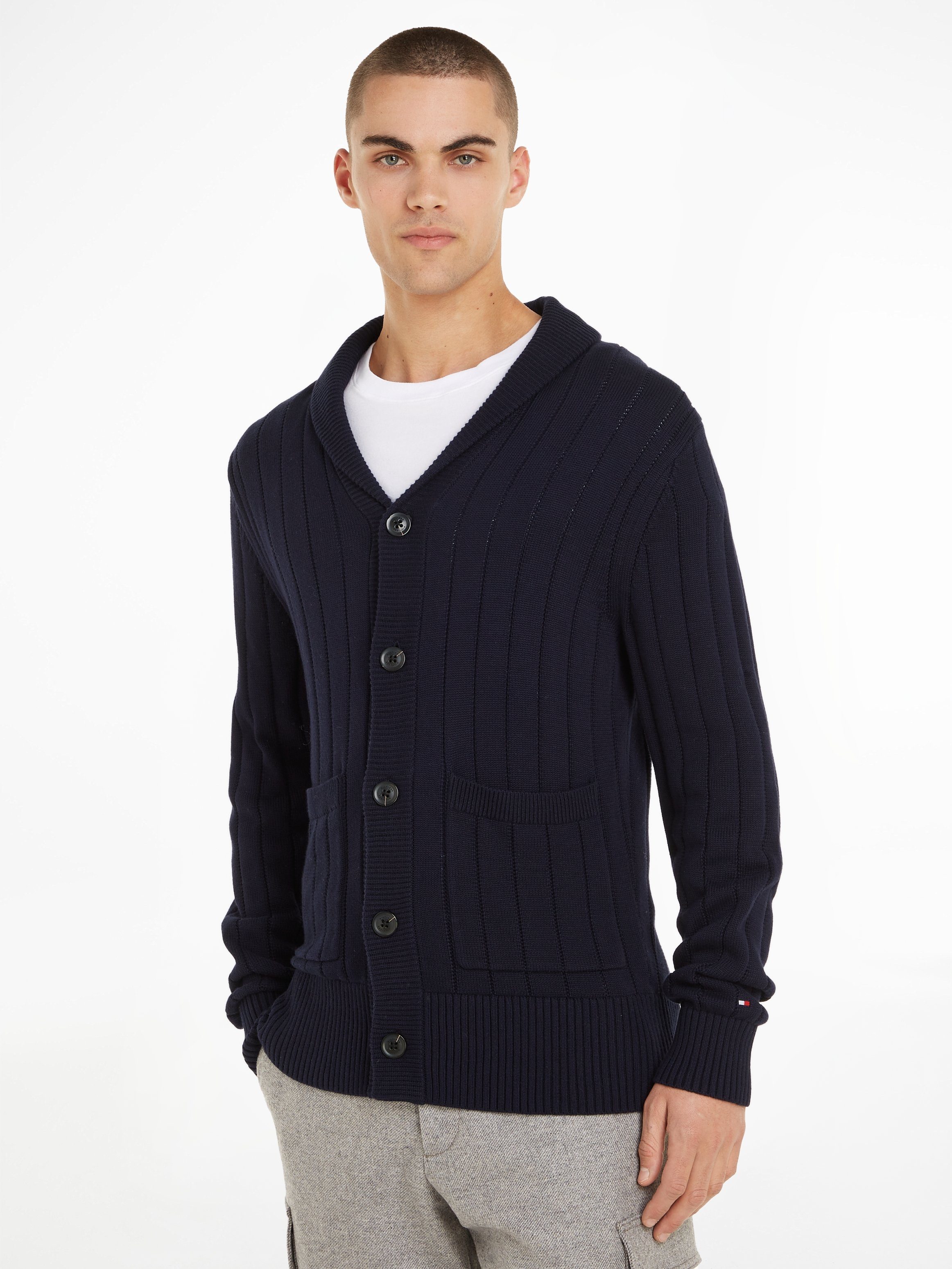 Tommy Hilfiger Strickjacke CABLE SHAWL CLASSIC