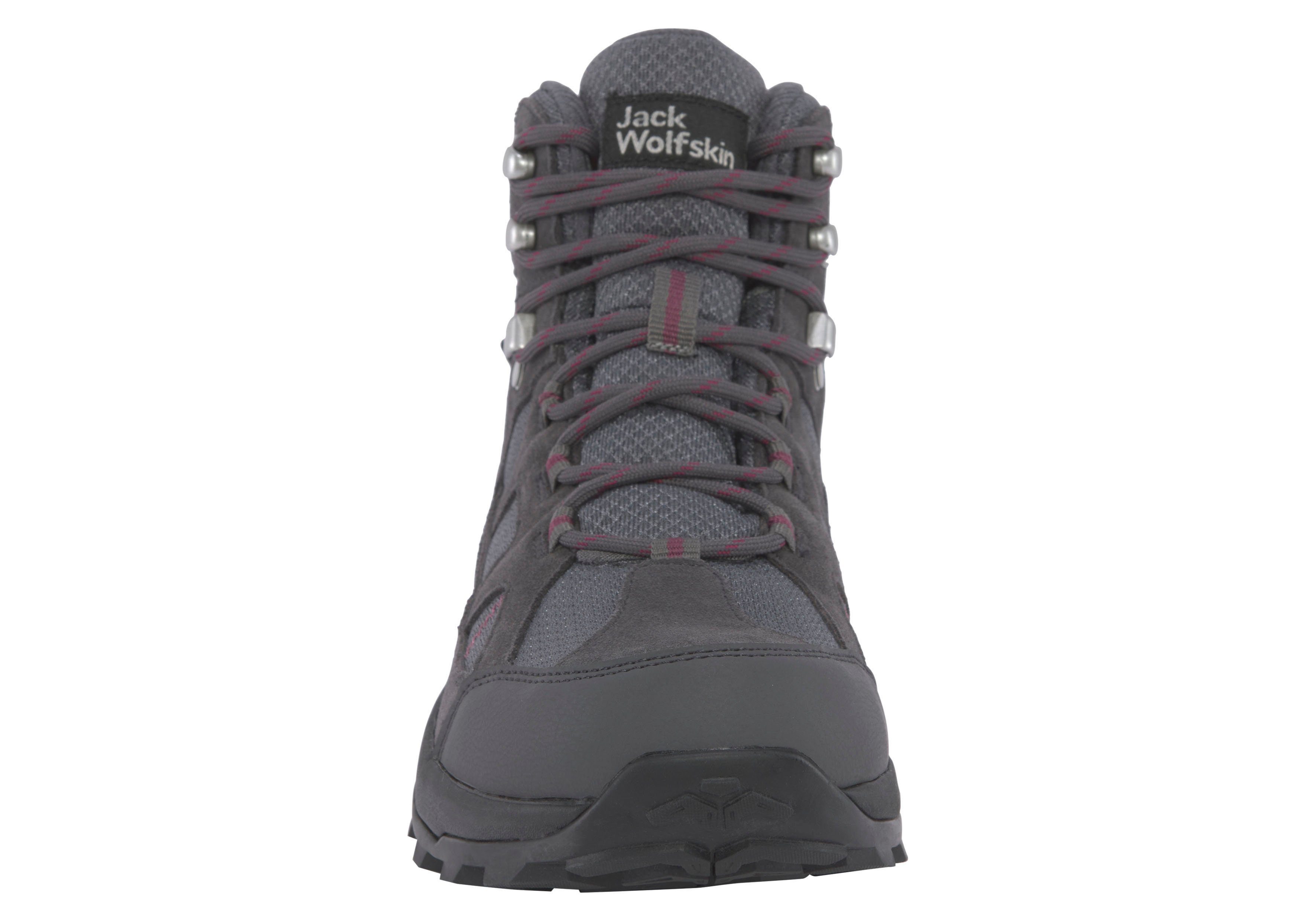 Jack Wolfskin TRAIL Wanderschuh TEXAPORE HIKER MID wasserdicht anthra-lila