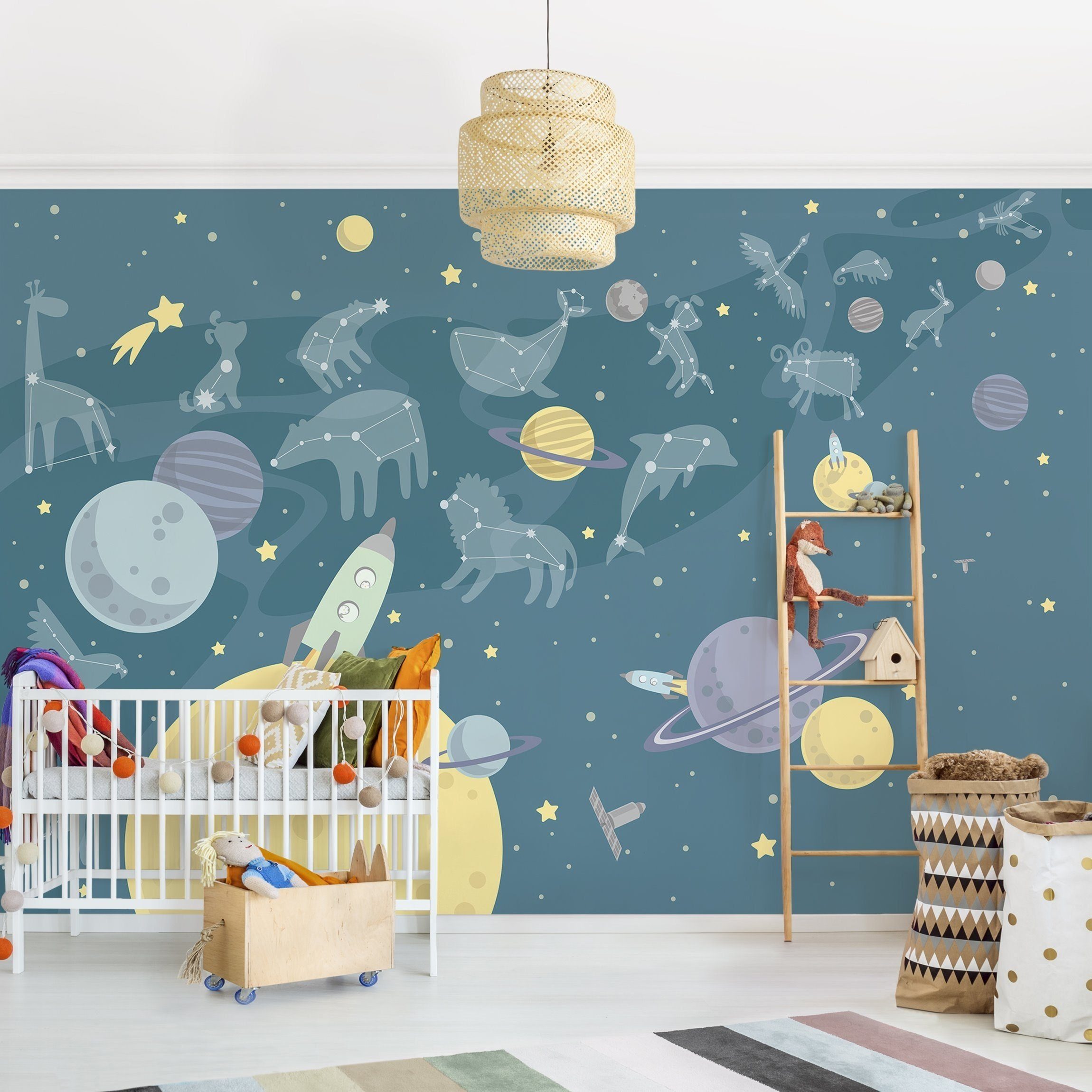 Bilderdepot24 Kindertapete Kinderzimmer Planeten Sternzeichen Raketen Kinder Wanddeko Weltraum, Glatt, Matt, (Vliestapete inkl. Kleister oder selbstklebend), Mädchenzimmer Jungenzimmer Babyzimmer Bildtapete Fototapete Wandtapete. € 44,99, (€ 18,44 pro 1 qm).