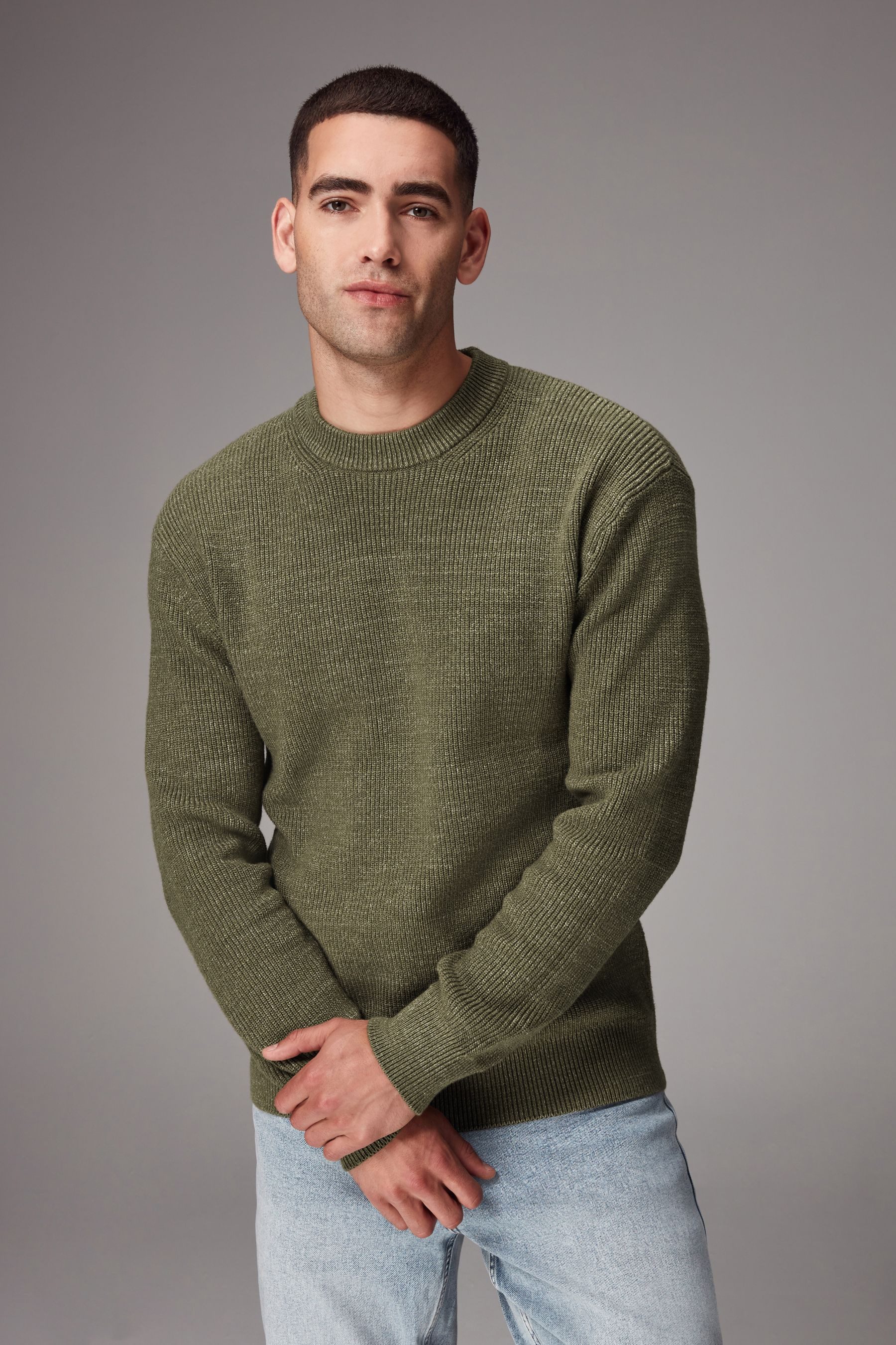 Next Rundhalspullover Strickpullover mit Rundhalsausschnitt Regular Fit (1-tlg)