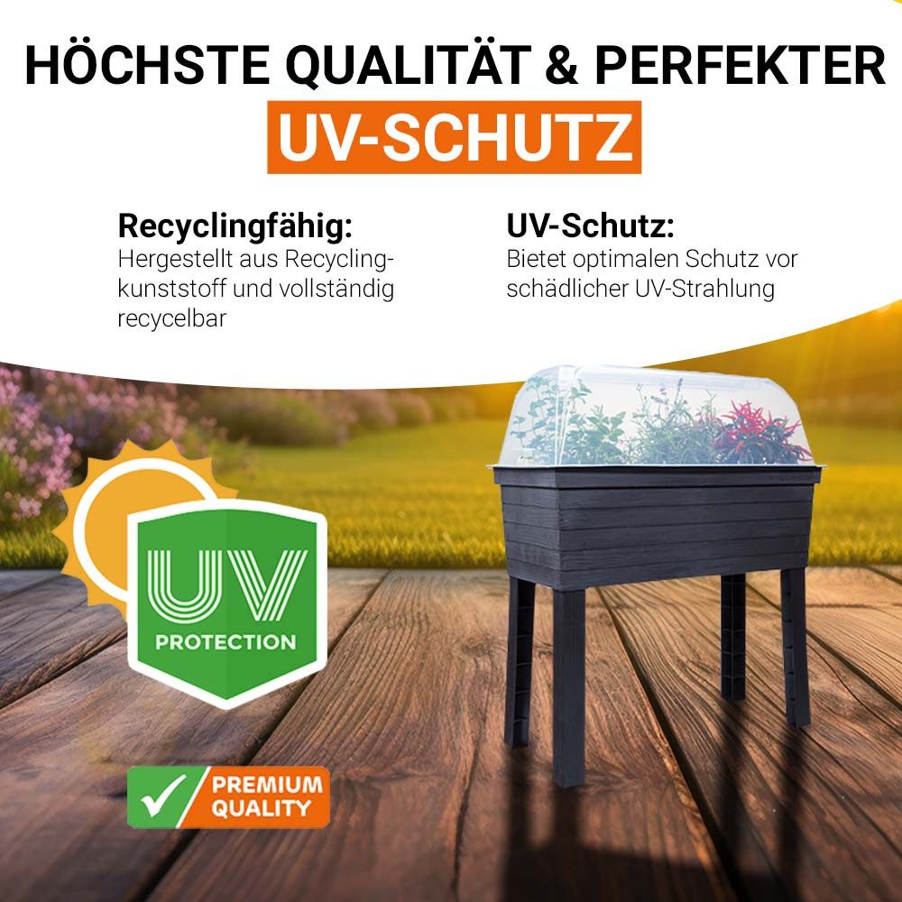 GARANTIA Hochbeet URBAN Balkon-Hochbeet Set inkl. Anzuchthaube