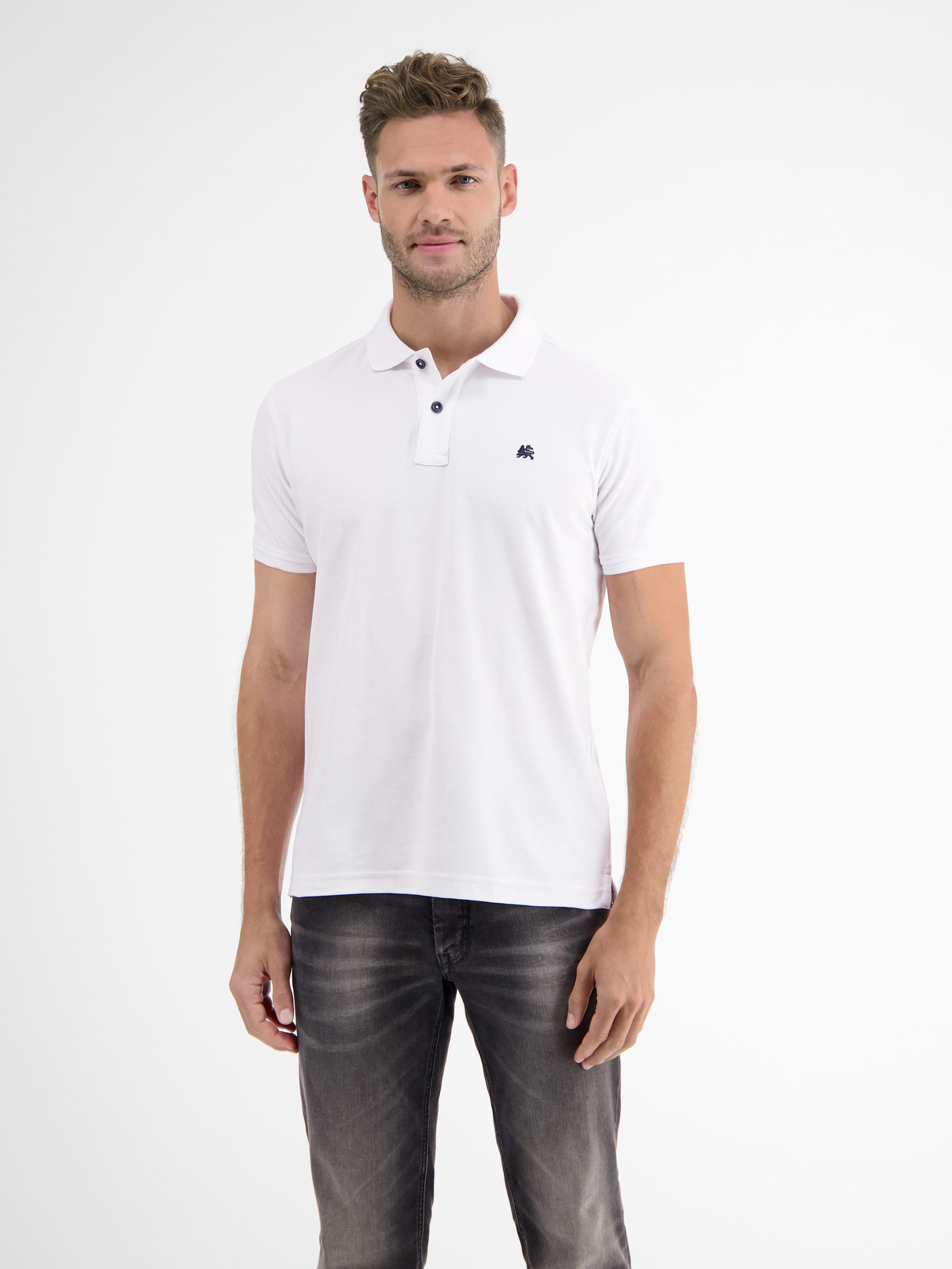 LERROS Poloshirt mit Logo-Stickerei, kurzarm