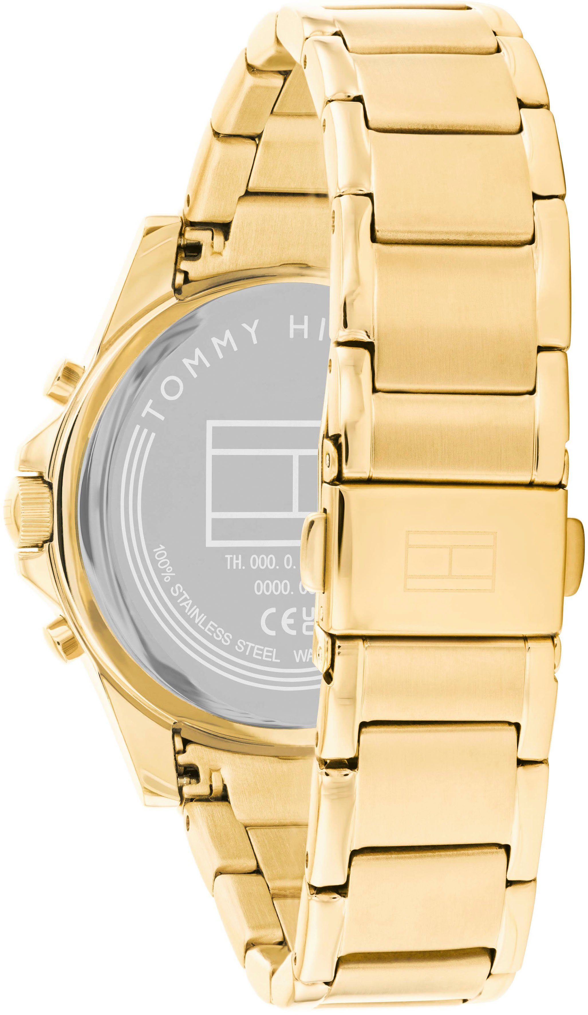 Tommy Hilfiger Multifunktionsuhr HAVEN 1782676, Quarzuhr, Armbanduhr, Damenuhr, Glaskristalle, Edelstahlarmband, Datum