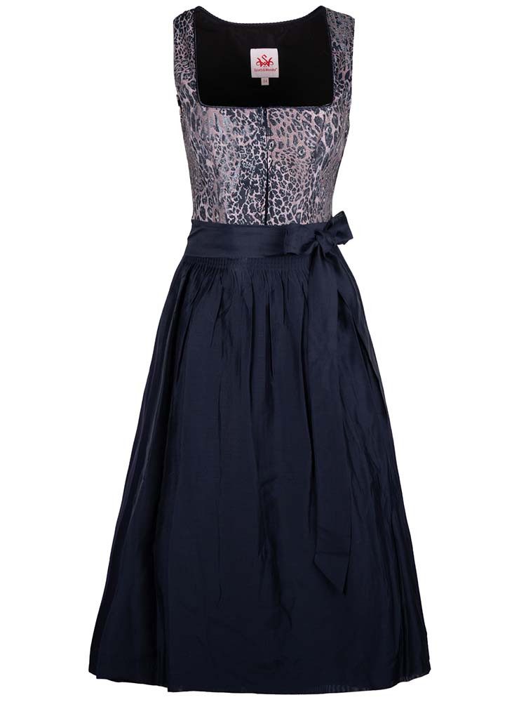 Dirndl Dirndl Gälin 70cm Länge dunkelblau rosa