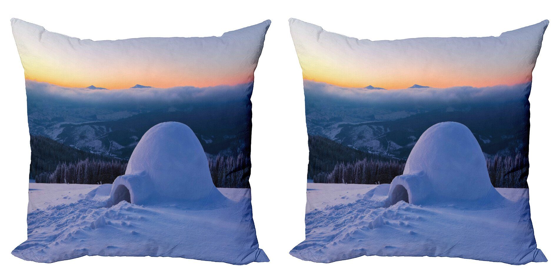 (2 Digitaldruck, Accent Snowy Abakuhaus Doppelseitiger Stück), Modern Landschaft Kissenbezüge Hut Huge