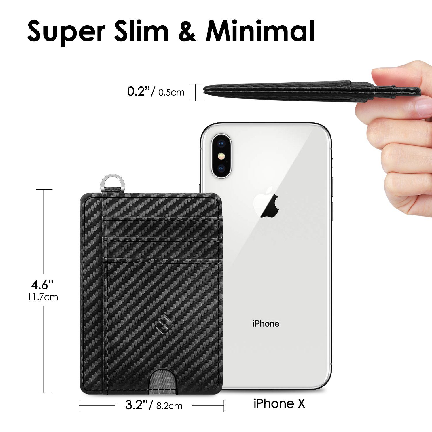 Fintie Geldbörse Flache Geldbörse Kartenetui, Premium Kunstleder RFID-Blocker, Slim Geldbeutel Kreditkartenetui mit ID-Fenster & Schnellzugriff-Fach