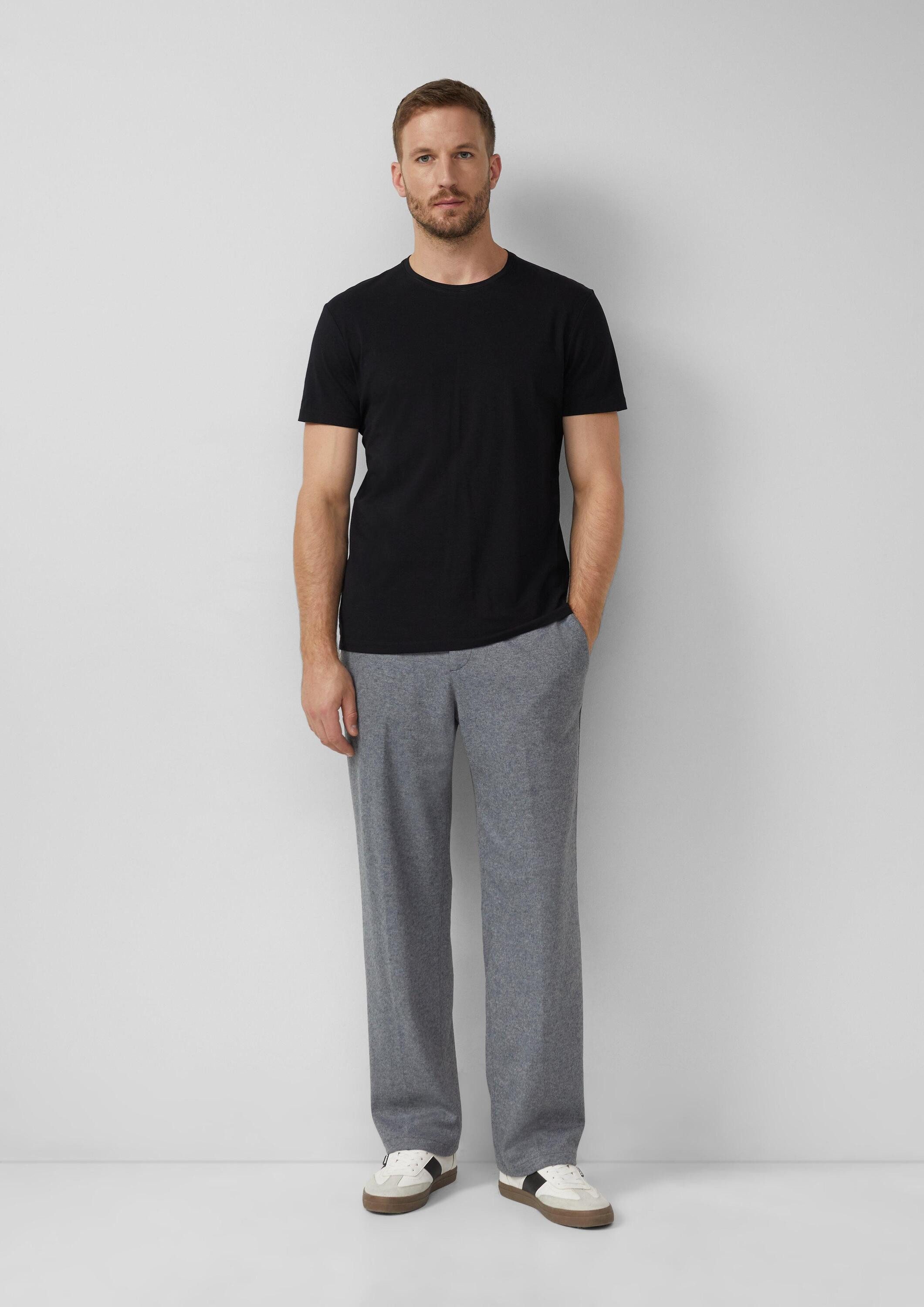 s.Oliver Chinos Anzughose Wide-Leg-Hose aus meliertem Jersey mit Wolle