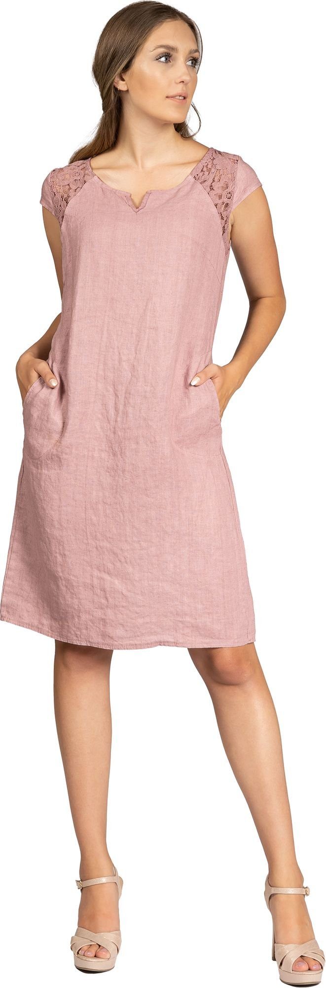 Caspar Sommerkleid SKL042 Damen Sommer Leinenkleid günstig online kaufen