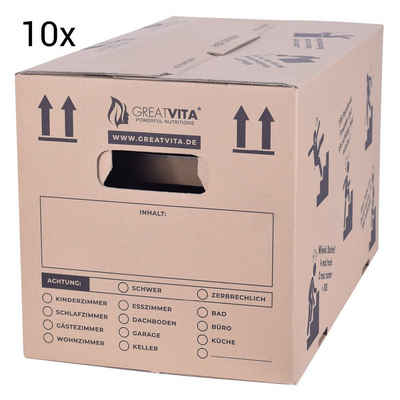 pajoma® Aufbewahrungsbox XXL Umzugskarton (Spar-Set, 10 Stück), Profi Aktenkarton 2-wellig, extra stabil bis 40 kg
