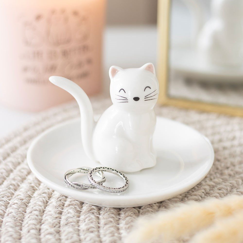 Something Different Dekoschale Sweet Schmuckschale weiße Katze Wohnaccessoires, Dekoobjekt