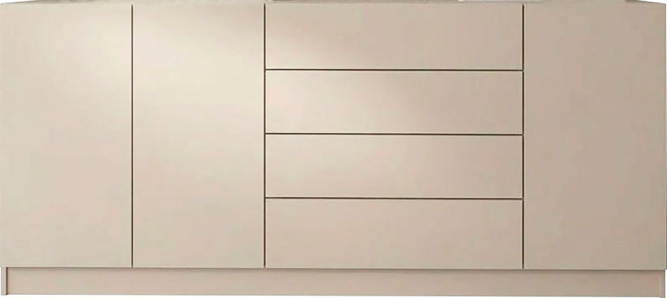 borchardt Möbel Sideboard Vaasa, Kommode mit 3 Vaasa, Kommode mit 3 Türen und 4 Schubkästen, Sideboard Breite 190 cm, Höhe 79 cm, mit Push-to-open-Funktion