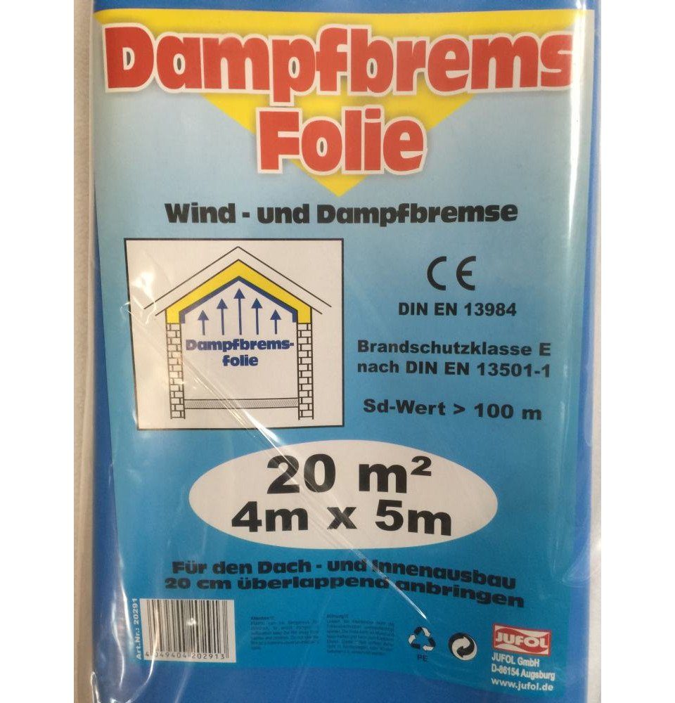 Dampfsperrklebeband Jufol Dampfbremse 4 x 5 m = 20 m² blau