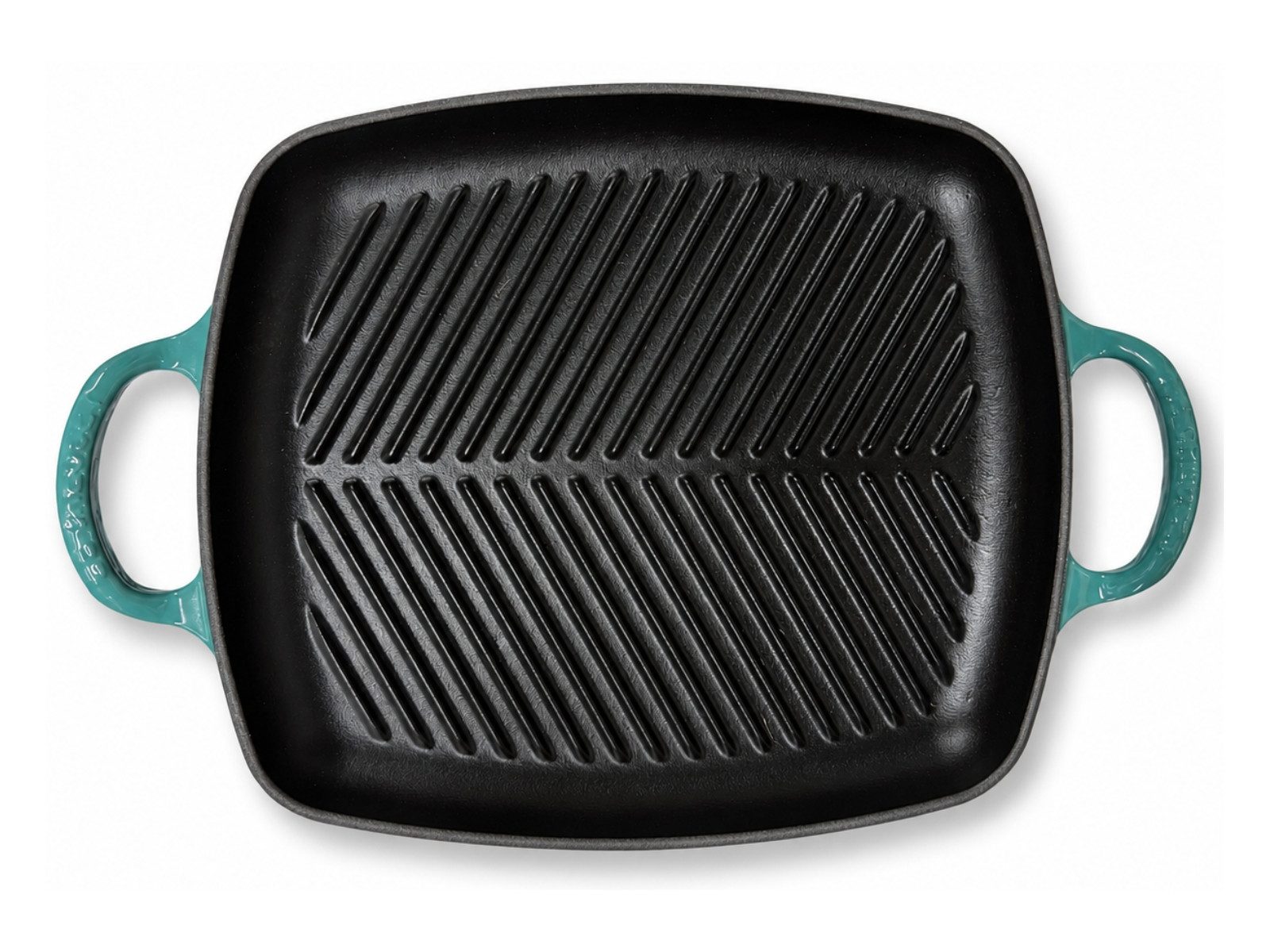 LE CREUSET Servierplatte Grillplatte Signature rechteckig bleu riviera 30cm, Emailliertes Gusseisen, (Grillplatten)