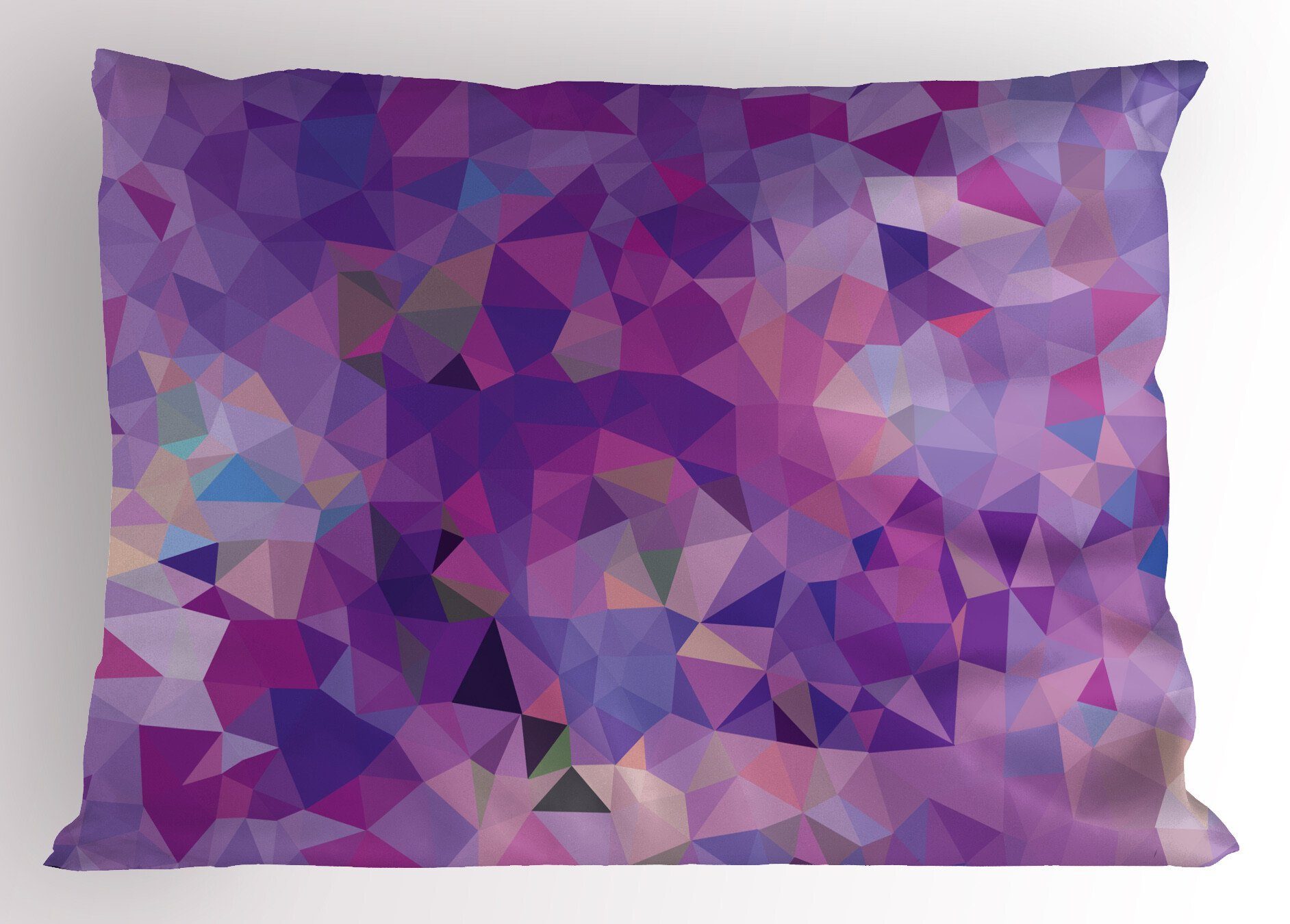 Dekorativer Polygonen Stück), Standard tonte Kissenbezüge Gedruckter (1 Size Triangles Kopfkissenbezug, Abakuhaus Violet