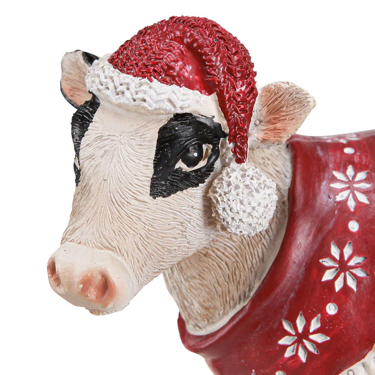 Florists Products Weihnachtsmann Weihnachtsdeko Kuh mit Mütze Festliche Tischdeko, 2 Stück