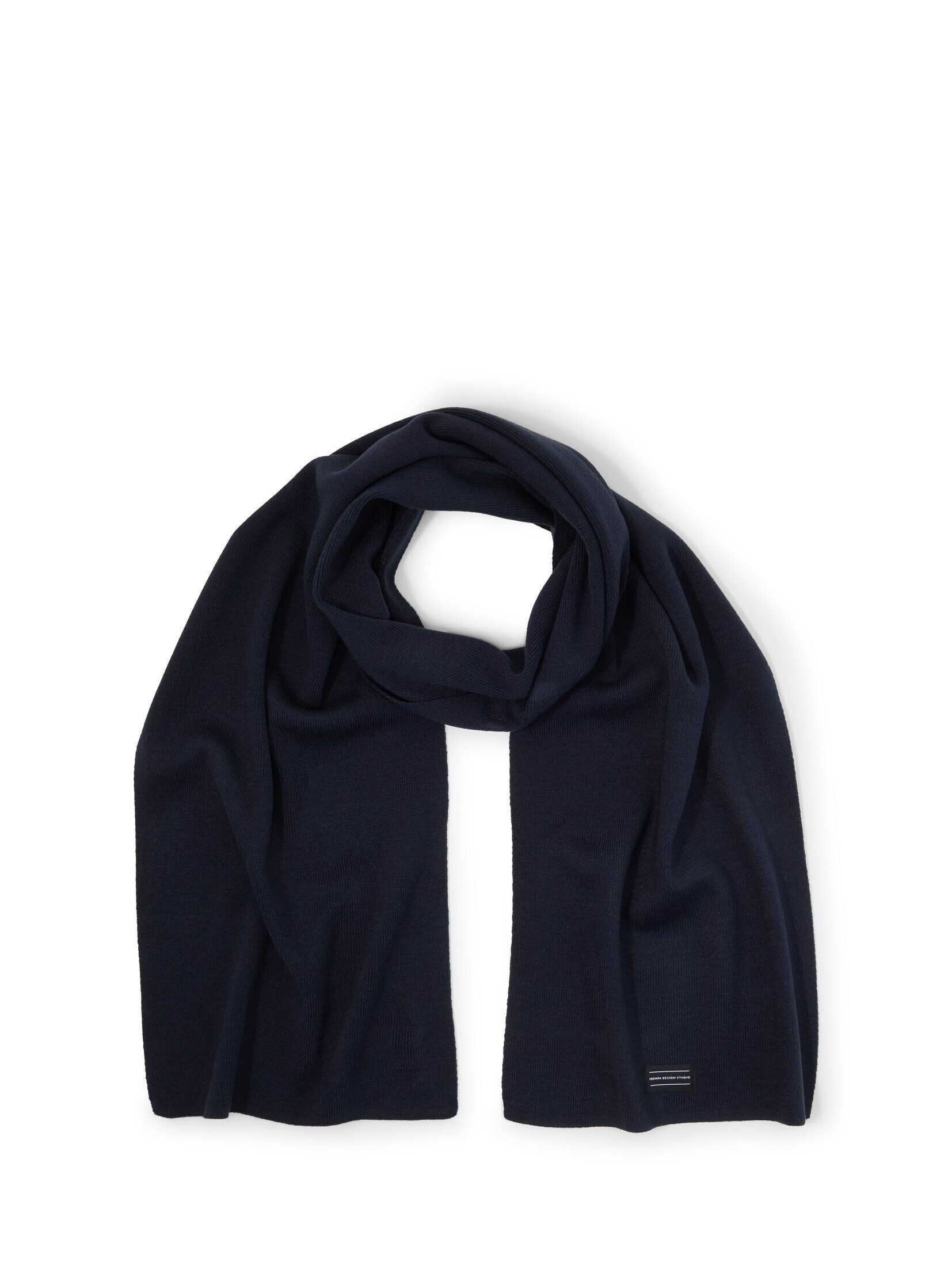 TOM TAILOR Denim Strickschal Accessoire, Schal mit Logo-Badge