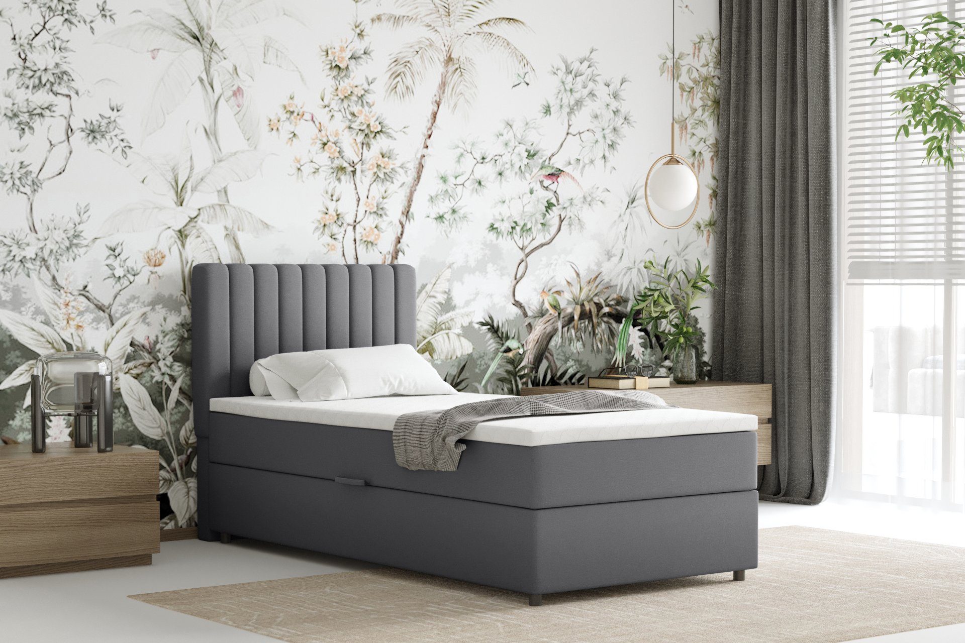 PANDA MÖBEL GmbH Boxspringbett EVEREST – Komfortables Einzelbett - Kopfteil günstig online kaufen