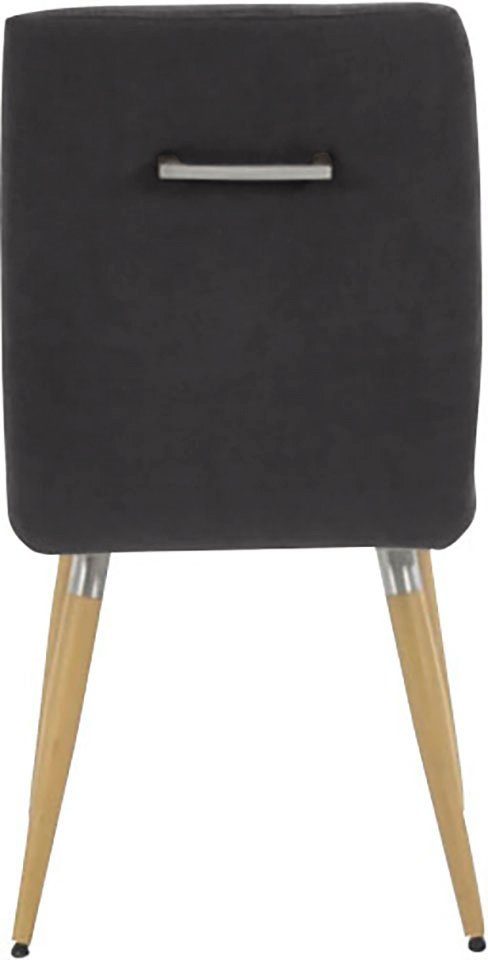 Sitzsteppung, Rücken, mit & 6411, am Wohnen Komfort Massivholzbeine K+W 4-Fußstuhl Edelstahlgriff