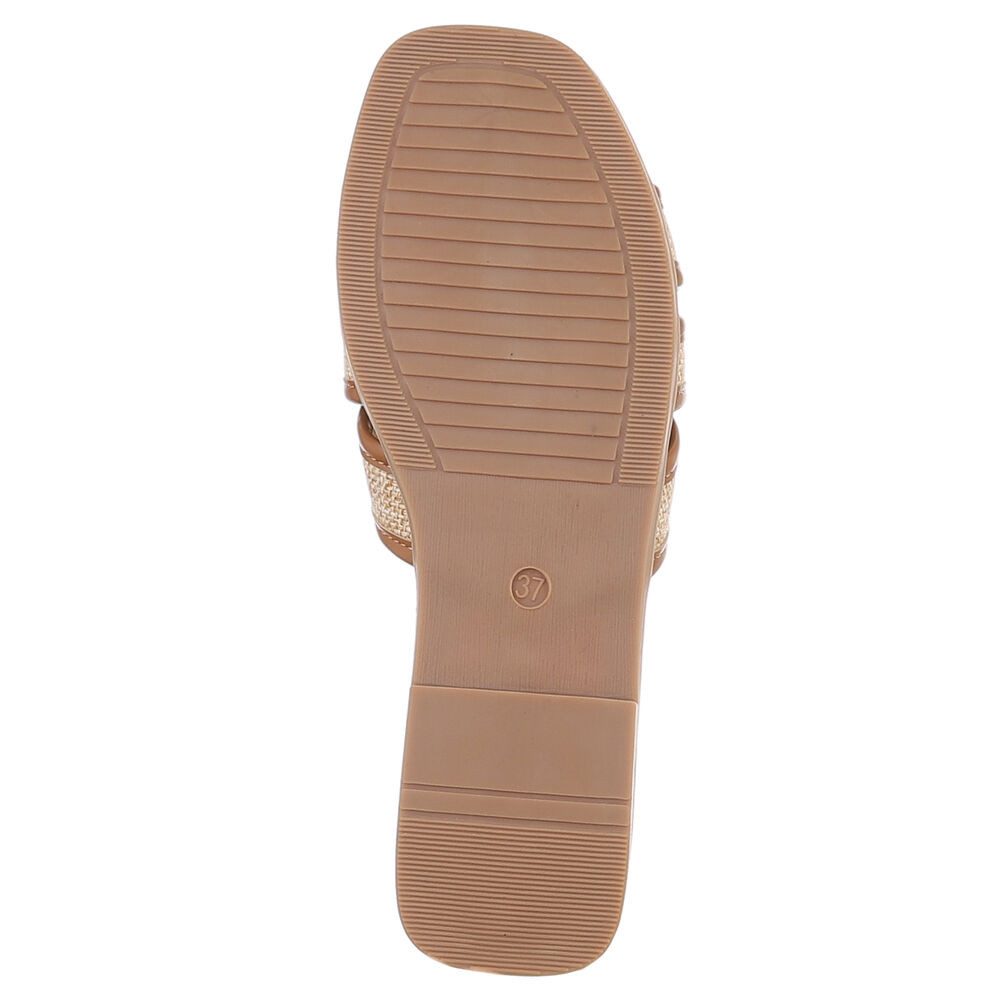 Ital-Design Elegante Slipper für Damen – Komfortabel & Stilvoll Pantolette (89542716) Blockabsatz Pantoletten in Beige