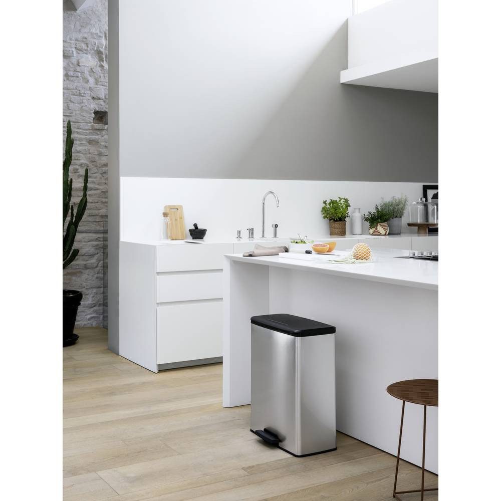 Curver Mülleimer DECO Bin SLIM DUO mit Pedal metallic 254619