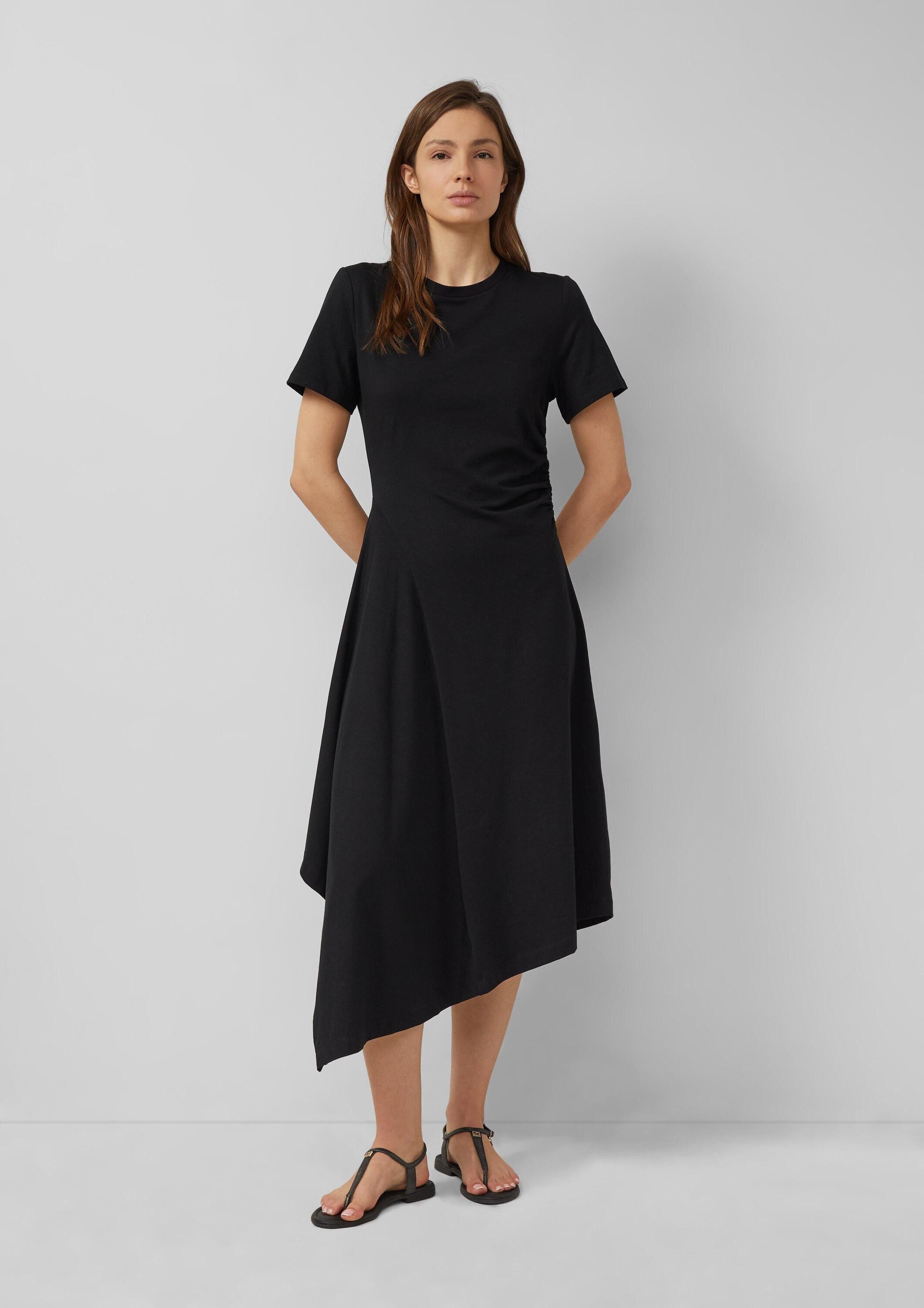 s.Oliver Midikleid Kleid Asymmetrisches Jerseykleid mit Raffung