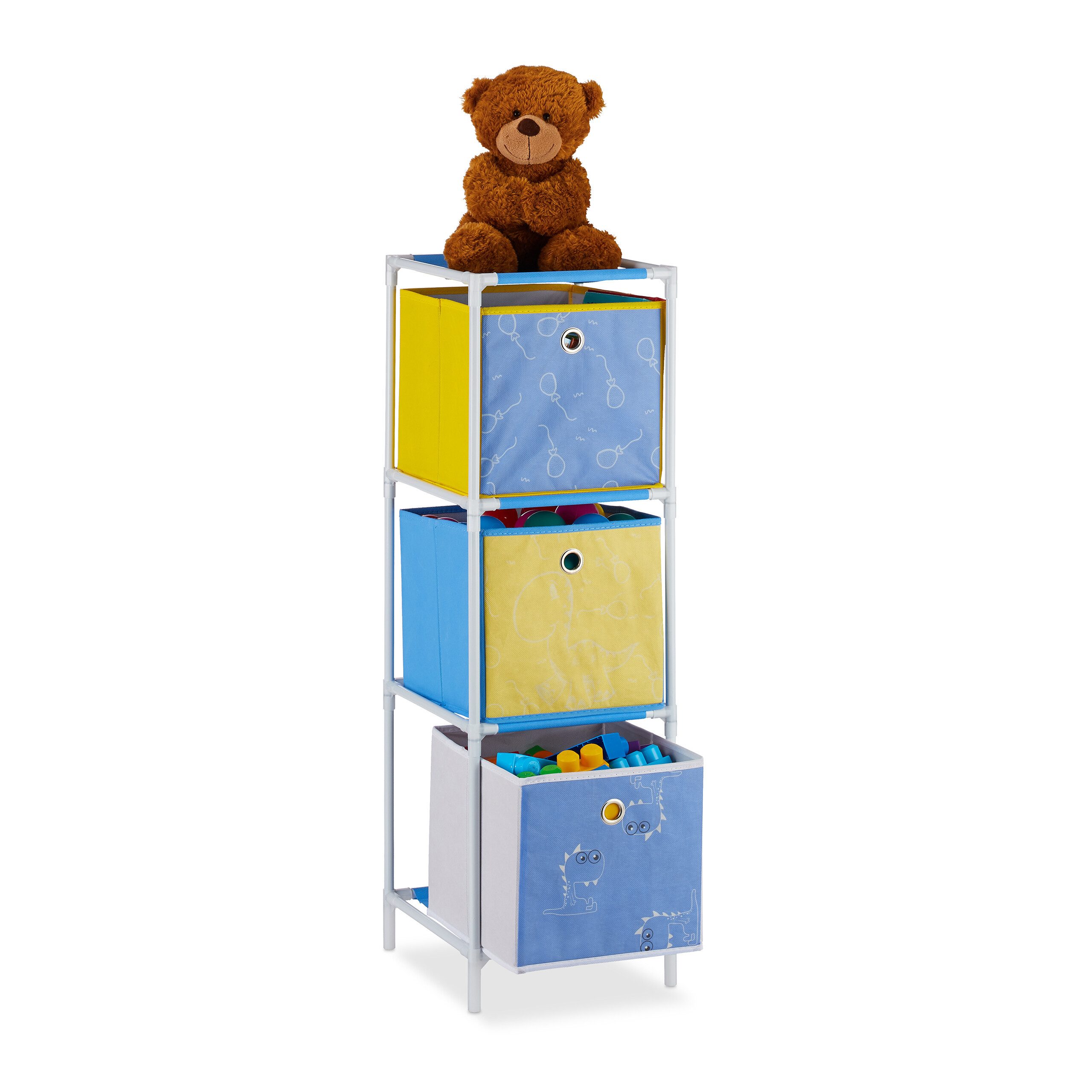 relaxdays Steckregal Kinderregal Dino mit Boxen, günstig online kaufen