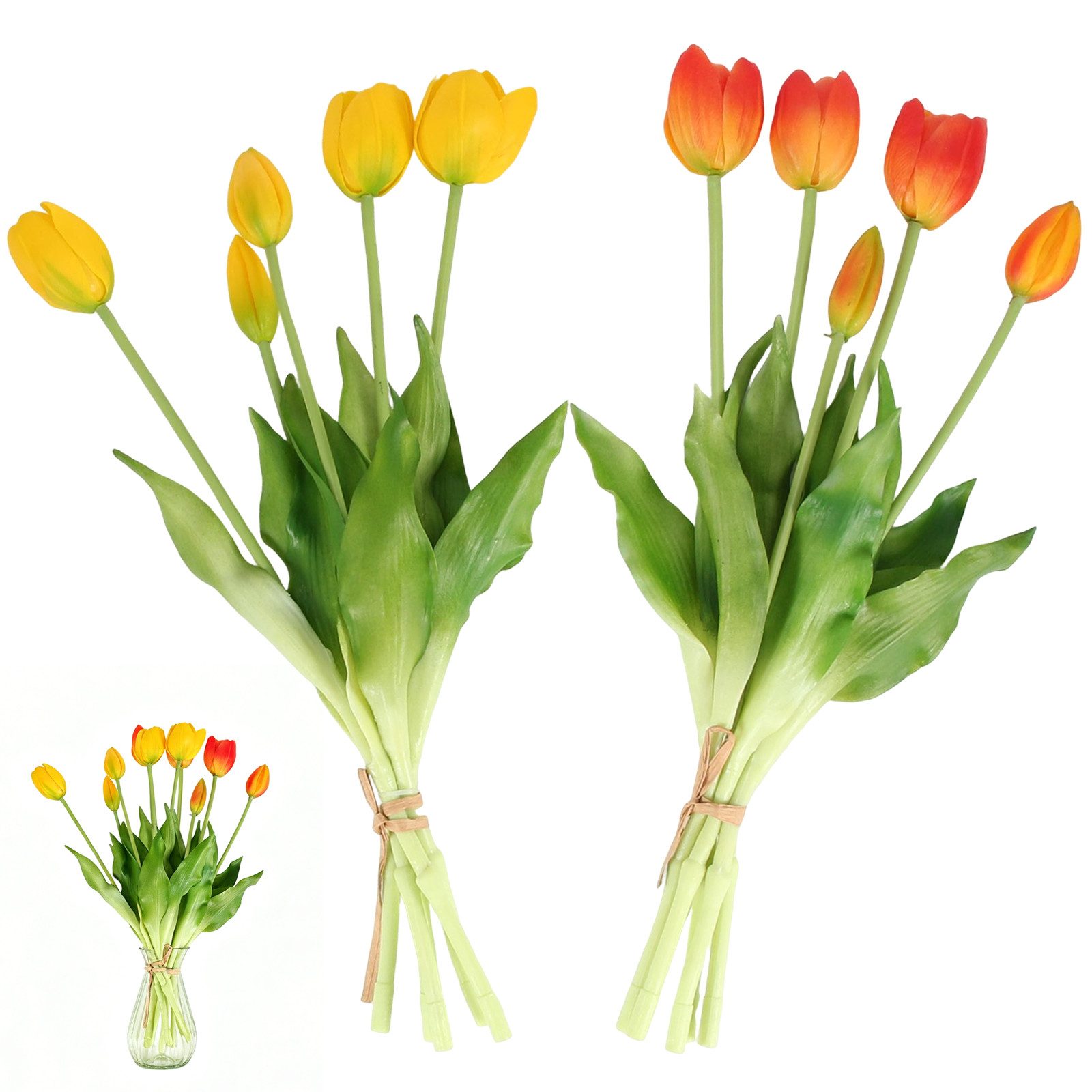 Kunsttulpe 10er Set künstliche Tulpen, Tulpenbund Tulpen, BlingBin, Höhe 40 cm, Tulpenstrauß künstlich für Vase,Hochzeit, Esstisch und Wohnzimmer Deko – Bild 2 von 5