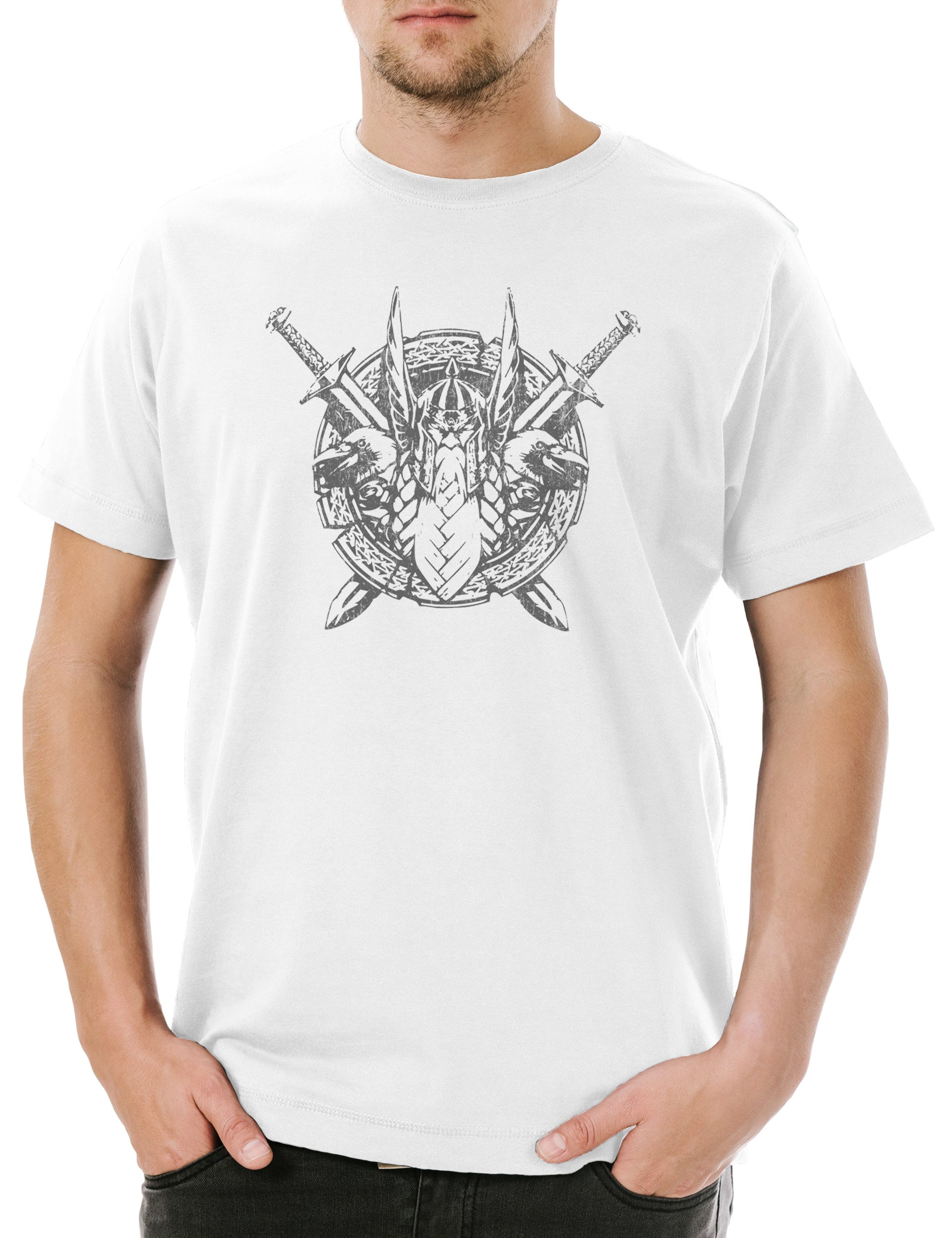 Print-Shirt Odhin Ravens I Herren T-Shirt Hugin Vikings Munin Raben Wikinger