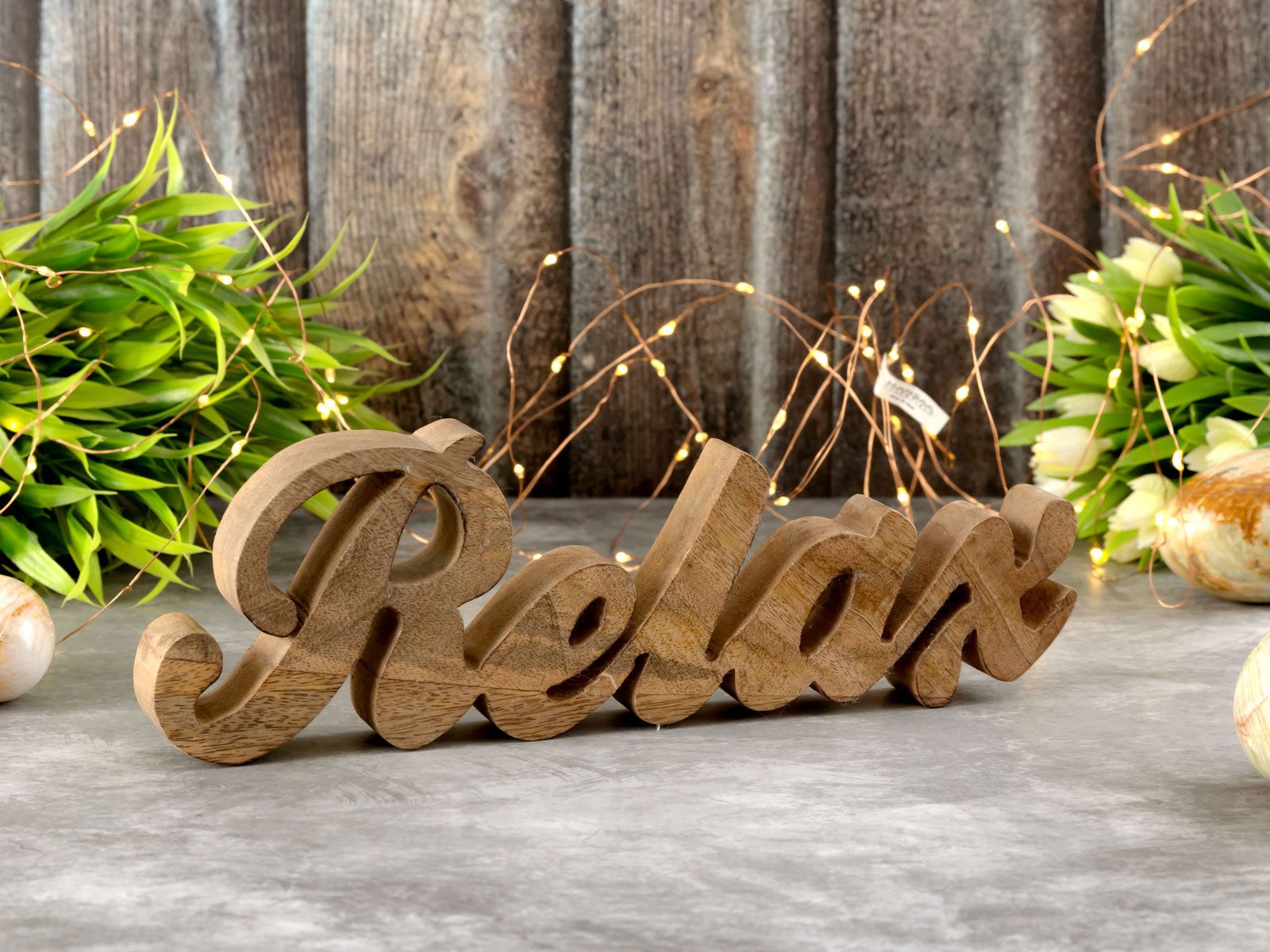 Amagohome Deko-Schriftzug Schriftzug Holzfigur Relax B28x9cm Dekoschrift Ma günstig online kaufen
