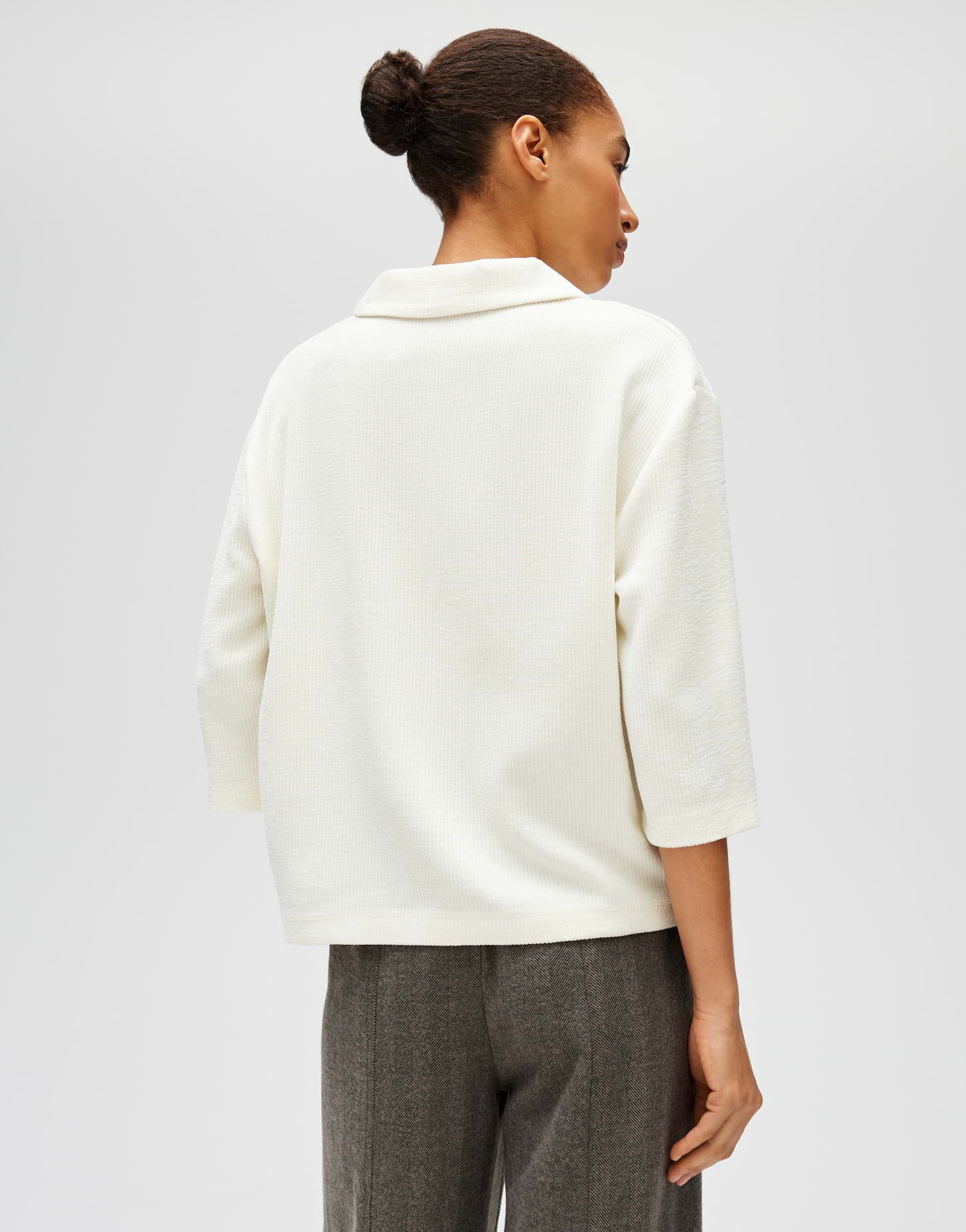OPUS Sweatshirt Polo aus Cord Regular Fit Vielseitig kombinierbar für casual Looks – Bild 3 von 5