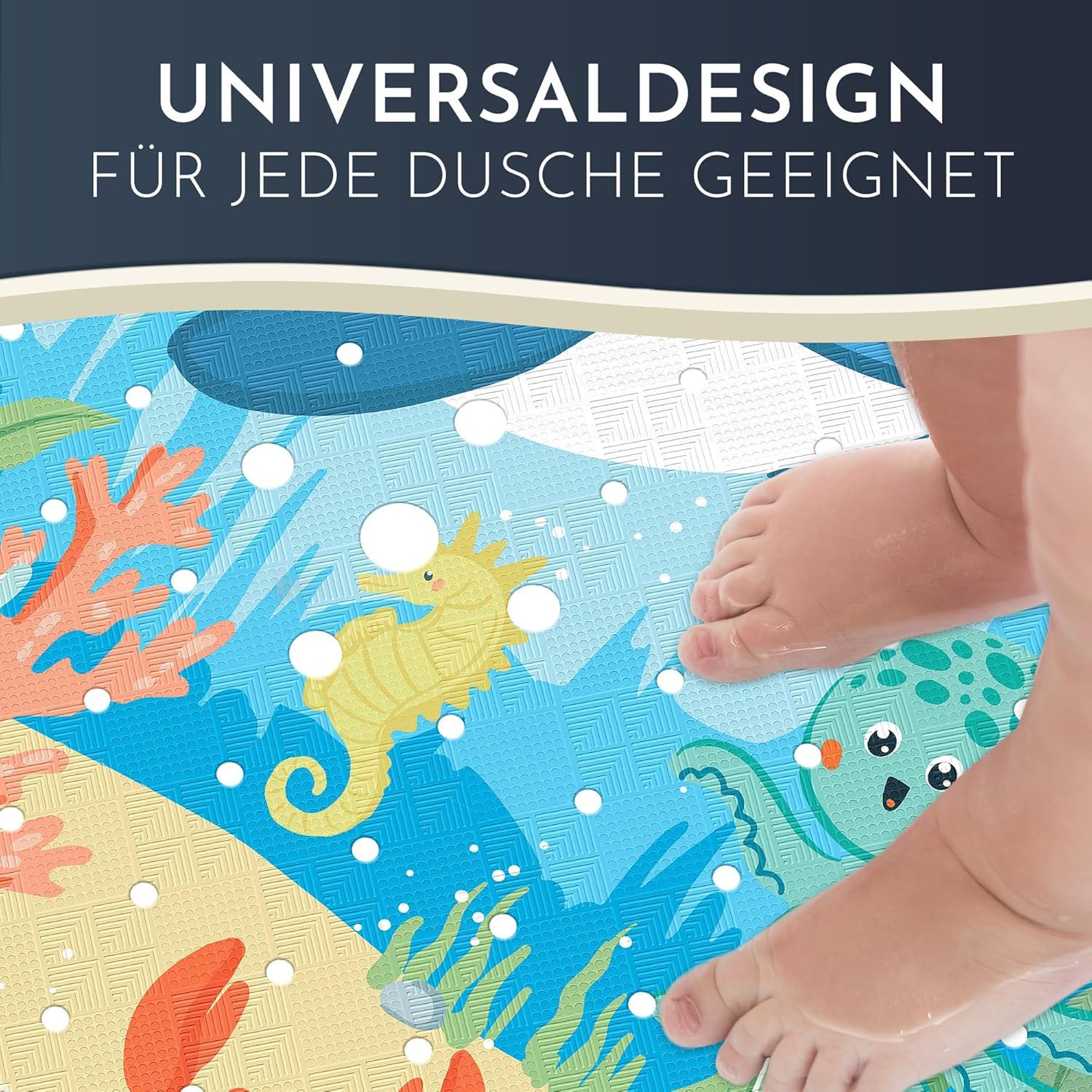 Homerella Duschmatte rutschfest Kinder - 100% BPA frei Inkl. 2 Haken zum Au günstig online kaufen