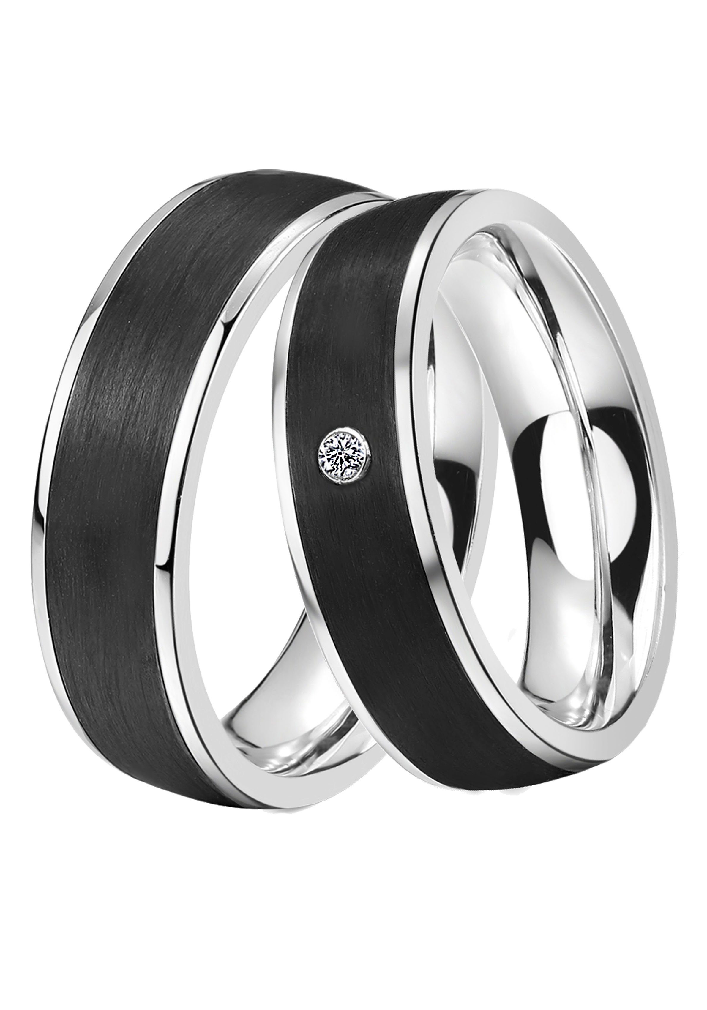 DOOSTI Trauring Schmuck Geschenk Edelstahl Trauring Ehering Partnerring LIEBE, mit o. ohne Zirkonia