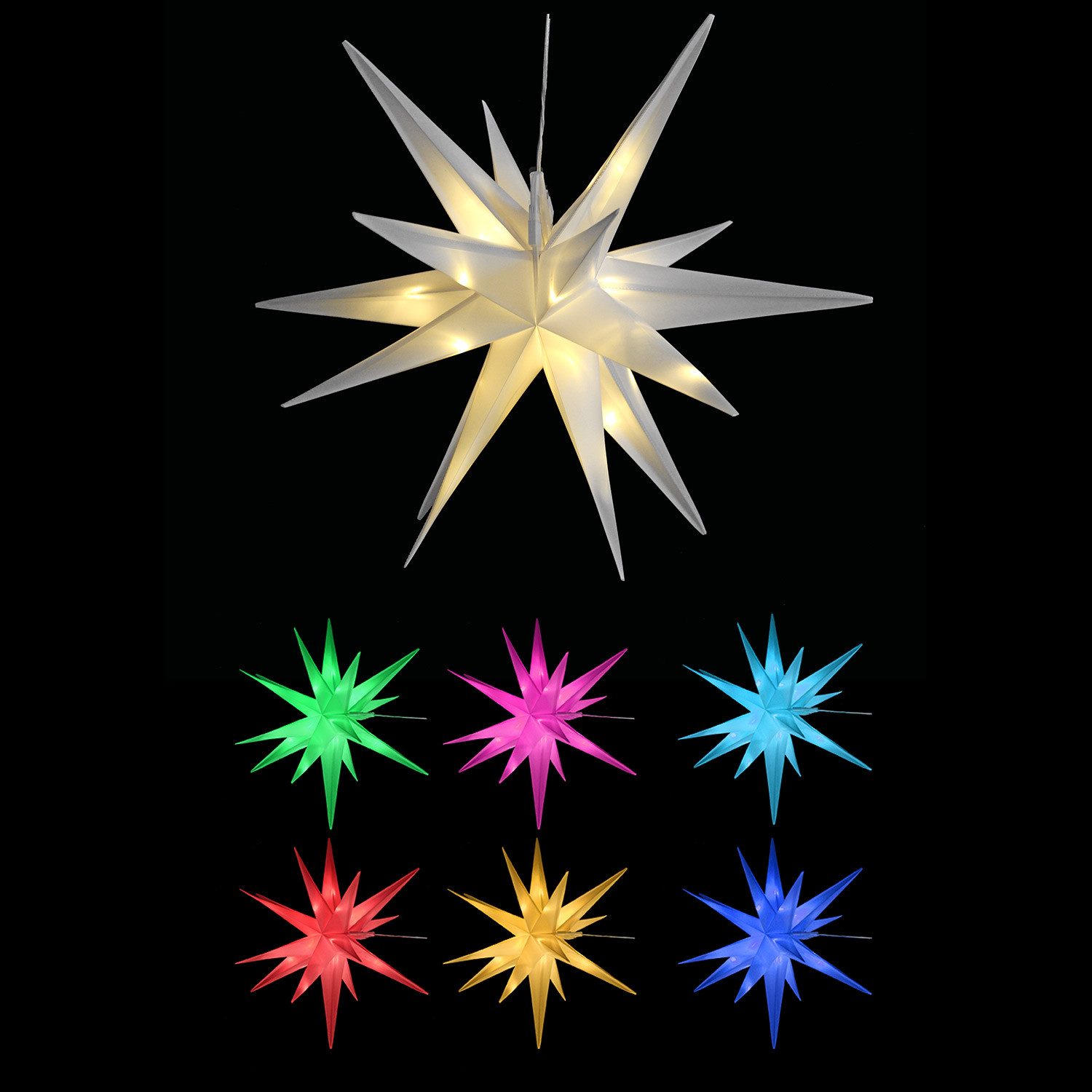 Mojawo Lichtervorhang 3D LED Stern zum Hängen Weihnachtsbeleuchtung DIA 57c günstig online kaufen