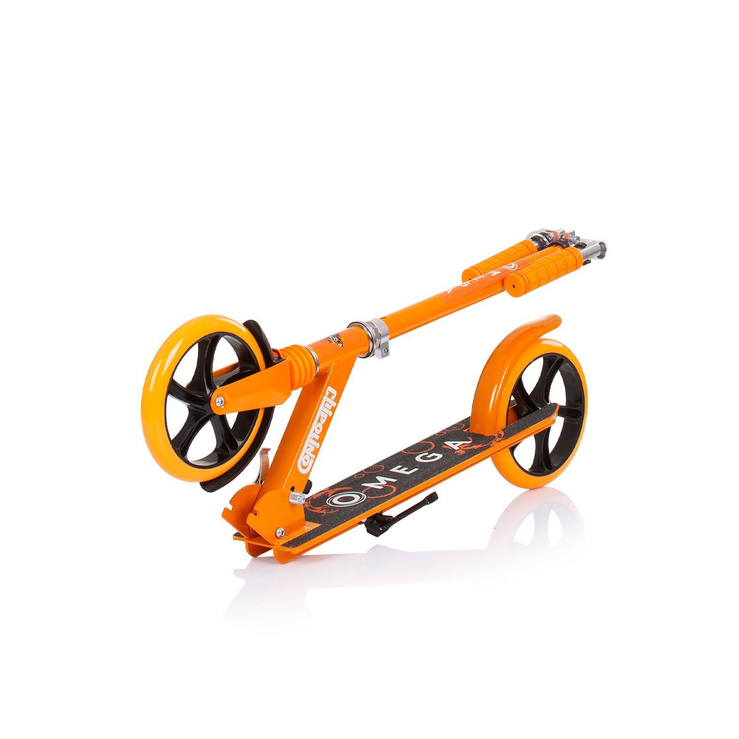 Kinderroller PU orange verstellbar Lager Räder, Omega faltbar Bremse Cityroller ABEC-7 Chipolino