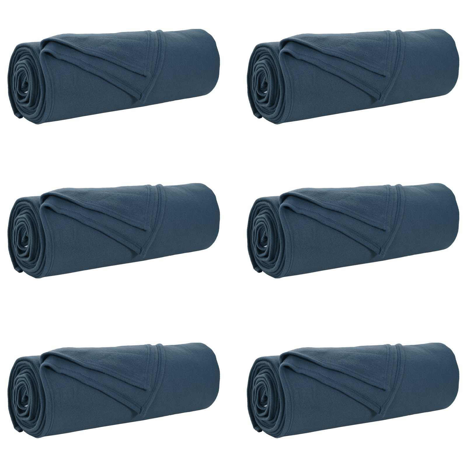 vidaXL Bettüberwurf Wohndecken 6 stk. Marineblau 280 x 210 cm 4.74 kg Fleece