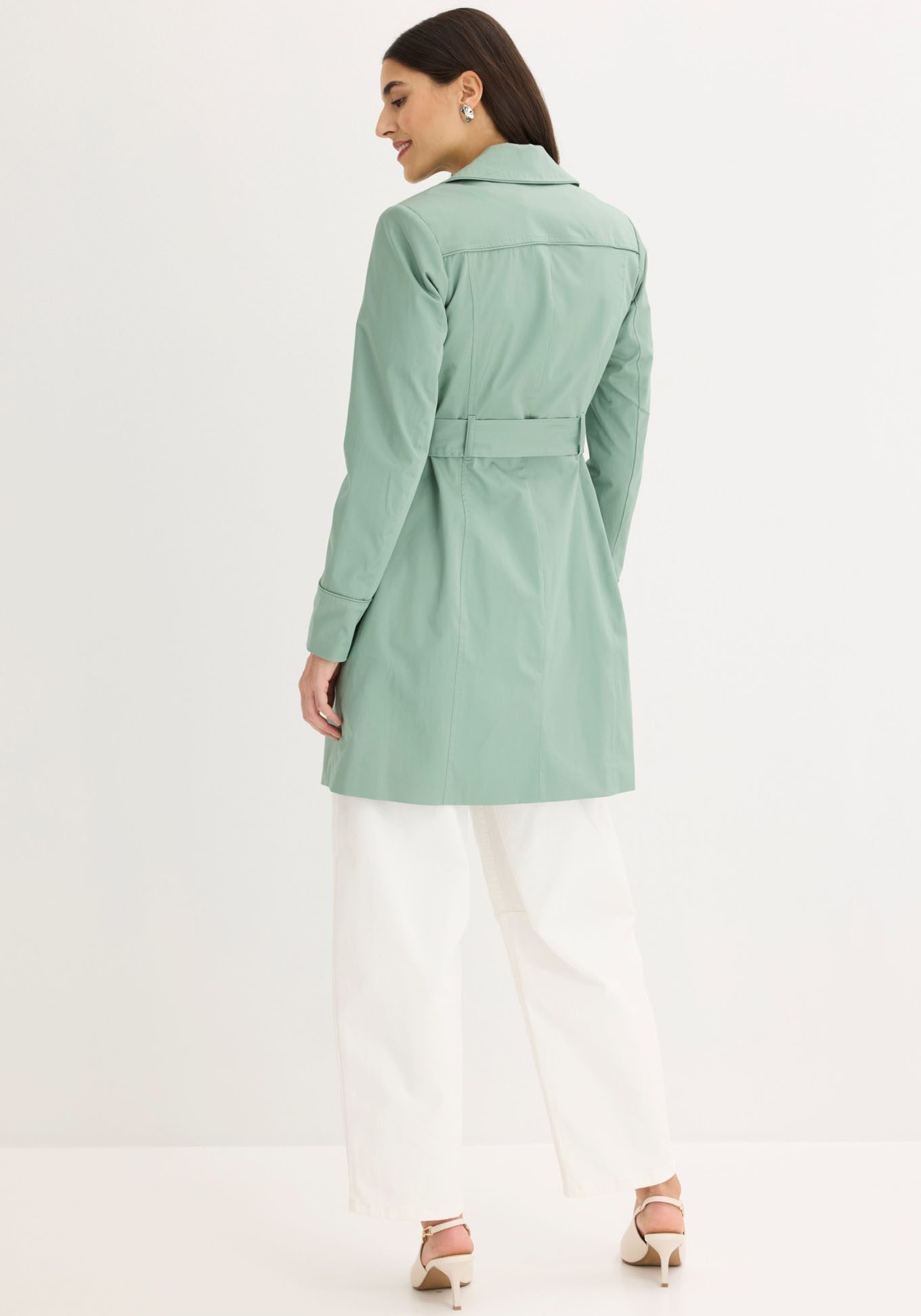 bonprix Trenchcoat mit abnehmbarem Bindegürtel, 2-Reiher