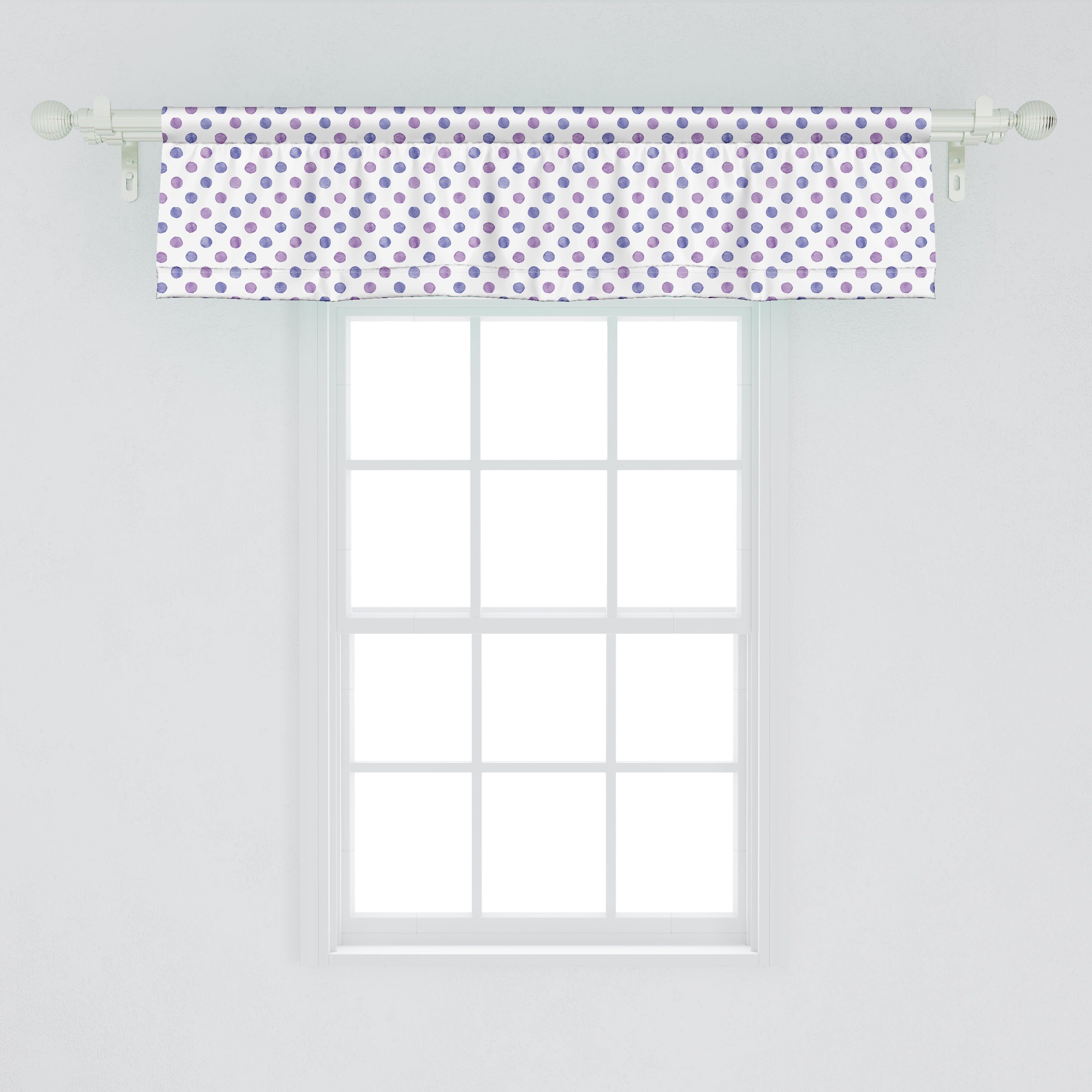 Microfaser, Volant Aquarell-Tupfen Scheibengardine Vorhang Lila für Stangentasche, Küche Schlafzimmer Dekor Abakuhaus, mit