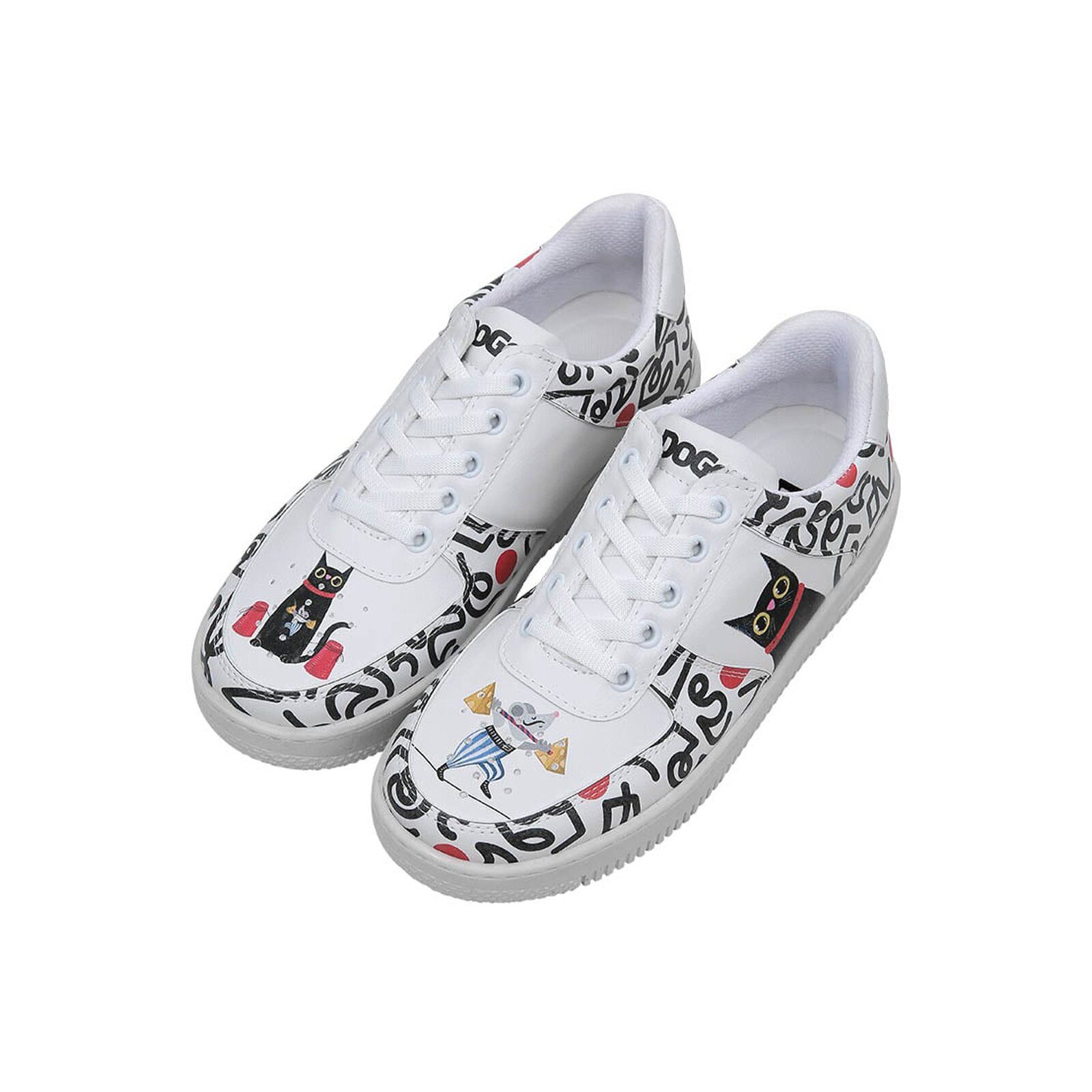 DOGO Dice Low-Top Sneaker Cat And Mouse Damen Sneaker Sneaker Handgefertigt