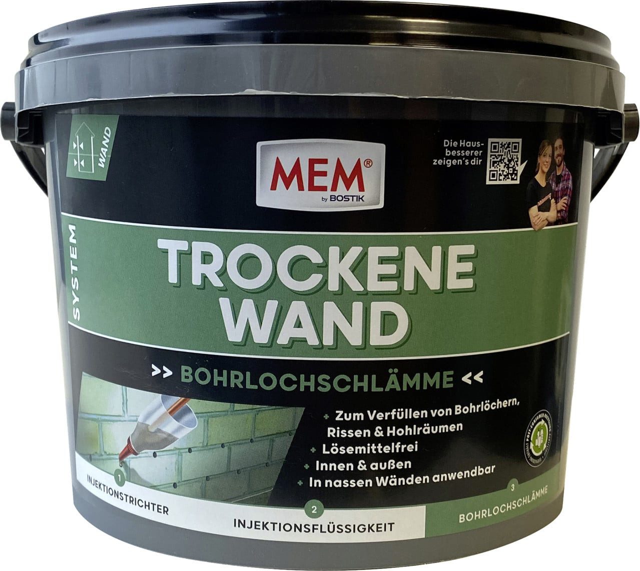 MEM Bauchemie Duschdichtung MEM Trockene Wand Bohrlochschlämme 2,5 kg