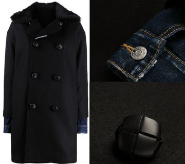 Dsquared2 Winterjacke Dsquared² Double-breasted Faux Collar Coat Mantel Jacke Jacket Par