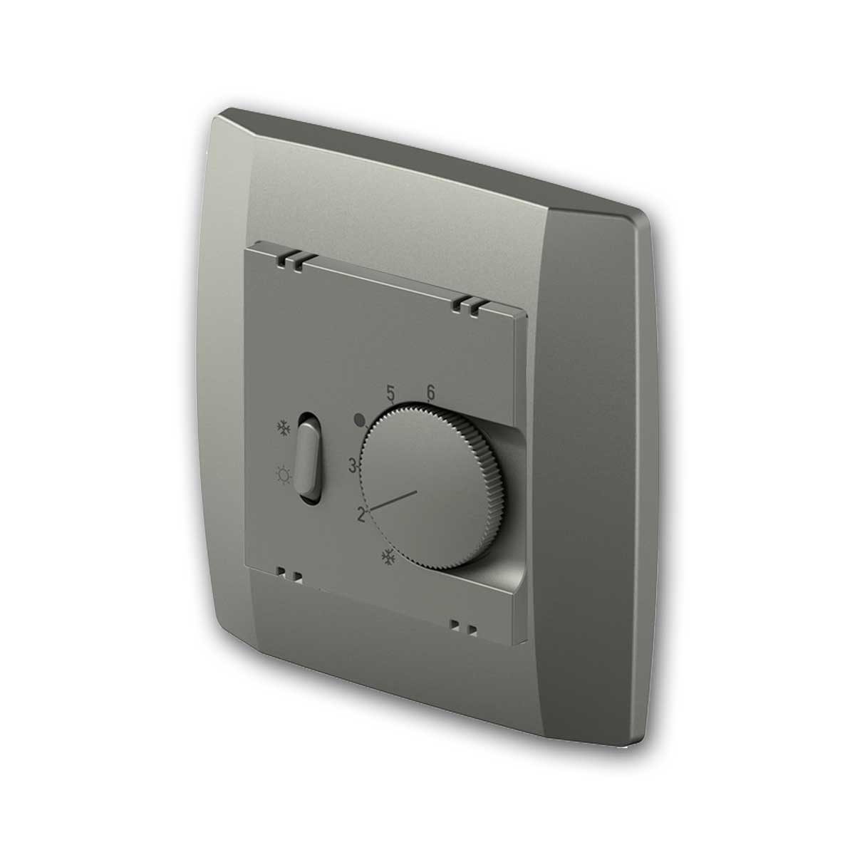TEM Raumthermostat LOGIQ Thermostat-Schalter titan mit Rahmen