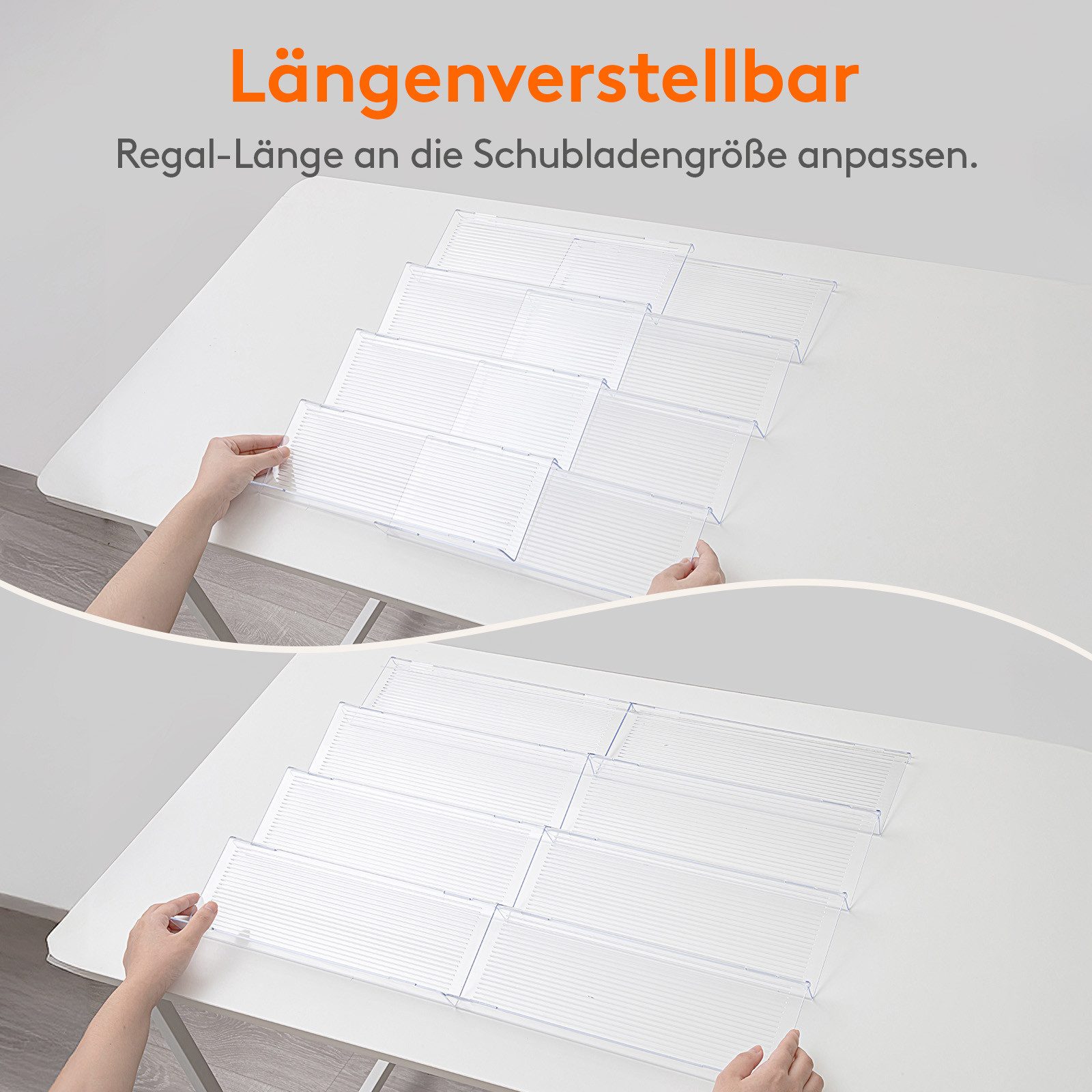 Lifewit Servierständer Justierbare Gewürzschublade Organizer, Expandable Gewürzregal, (6-tlg), Geneigtes
