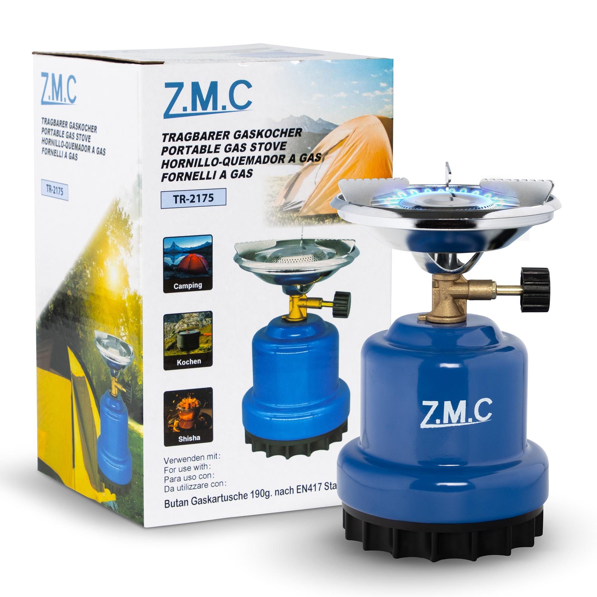 ZMC Gaskocher Campingkocher Gaskocher 1100W Butangas), 190g (Maximale Kochfeld Gaskartuschen, Temperatur: Butangasbrenner Herd Gewicht: Kartuschenkocher Kohleanzünder / Shisha 520g für 8x + Festivals, / Wanderungen