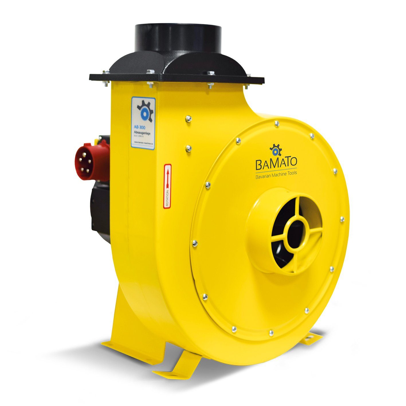 BAMATO Absauganlage AB-300 inkl. Y-Adapter Absaugung 400V Radialventilator 2530m³/h, 1500 W, (1-tlg), Lüfterrad aus Metall, Späneabsaugung, Absauggebläse, 1950 Pa