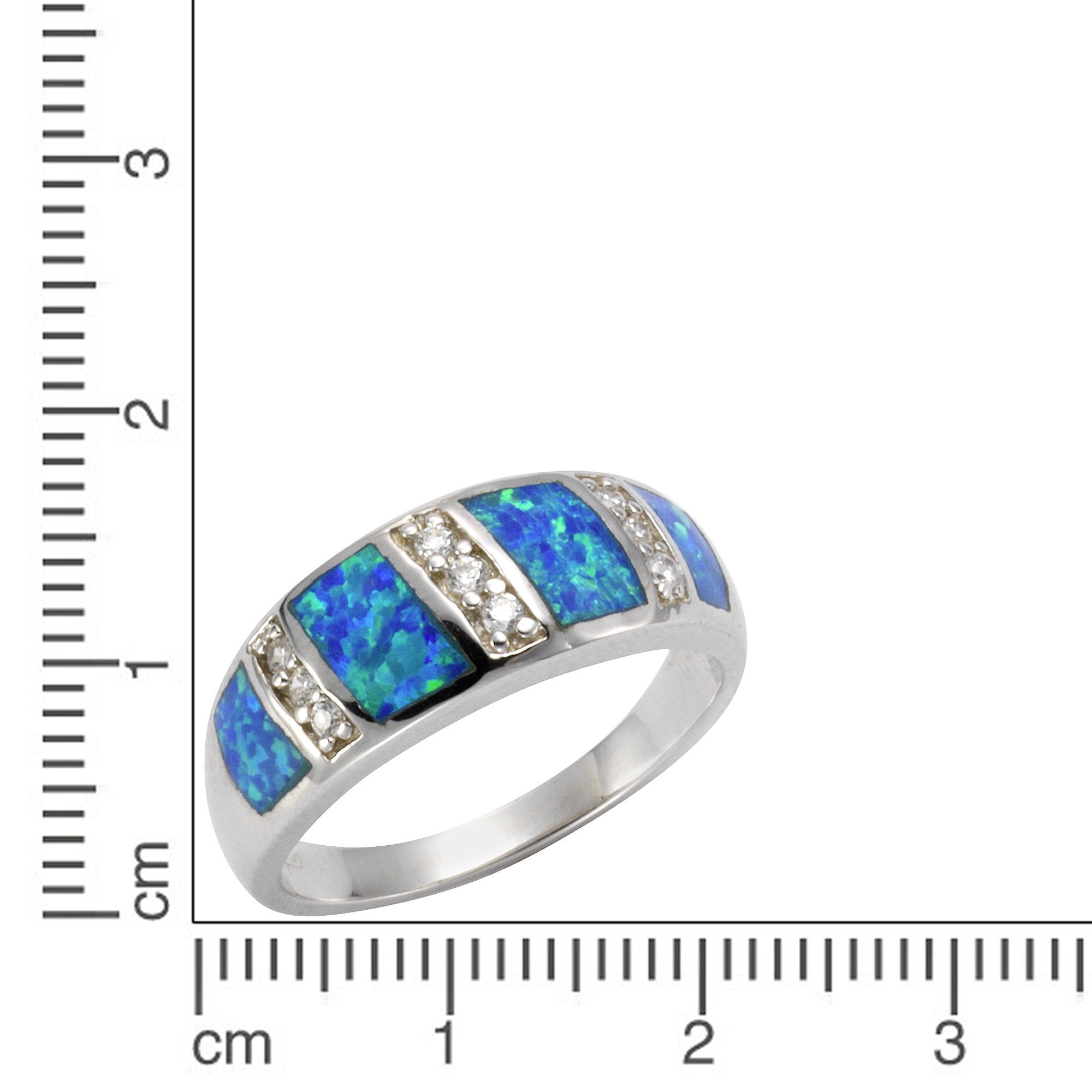 Fingerring Opal Vivance Sterling Silber 925/- Zirkonia synth.